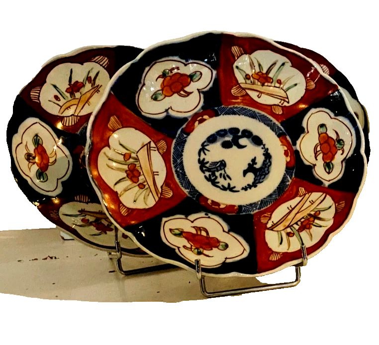 Imari Porcelain Set Of Six Plates Decorated 19th Century photo vinterior