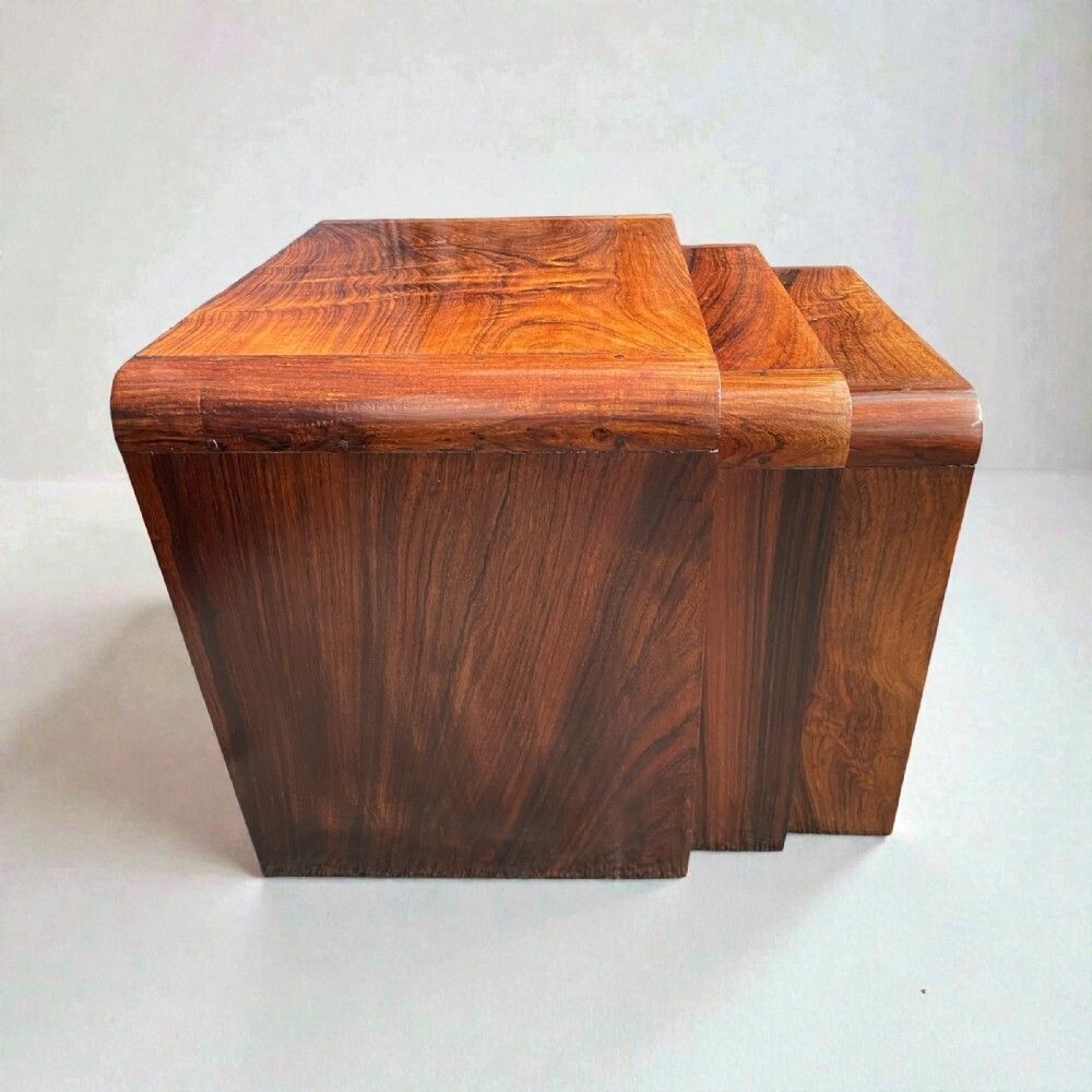 Art Deco Nest Of Three Tables In Indian Rosewood photo buy