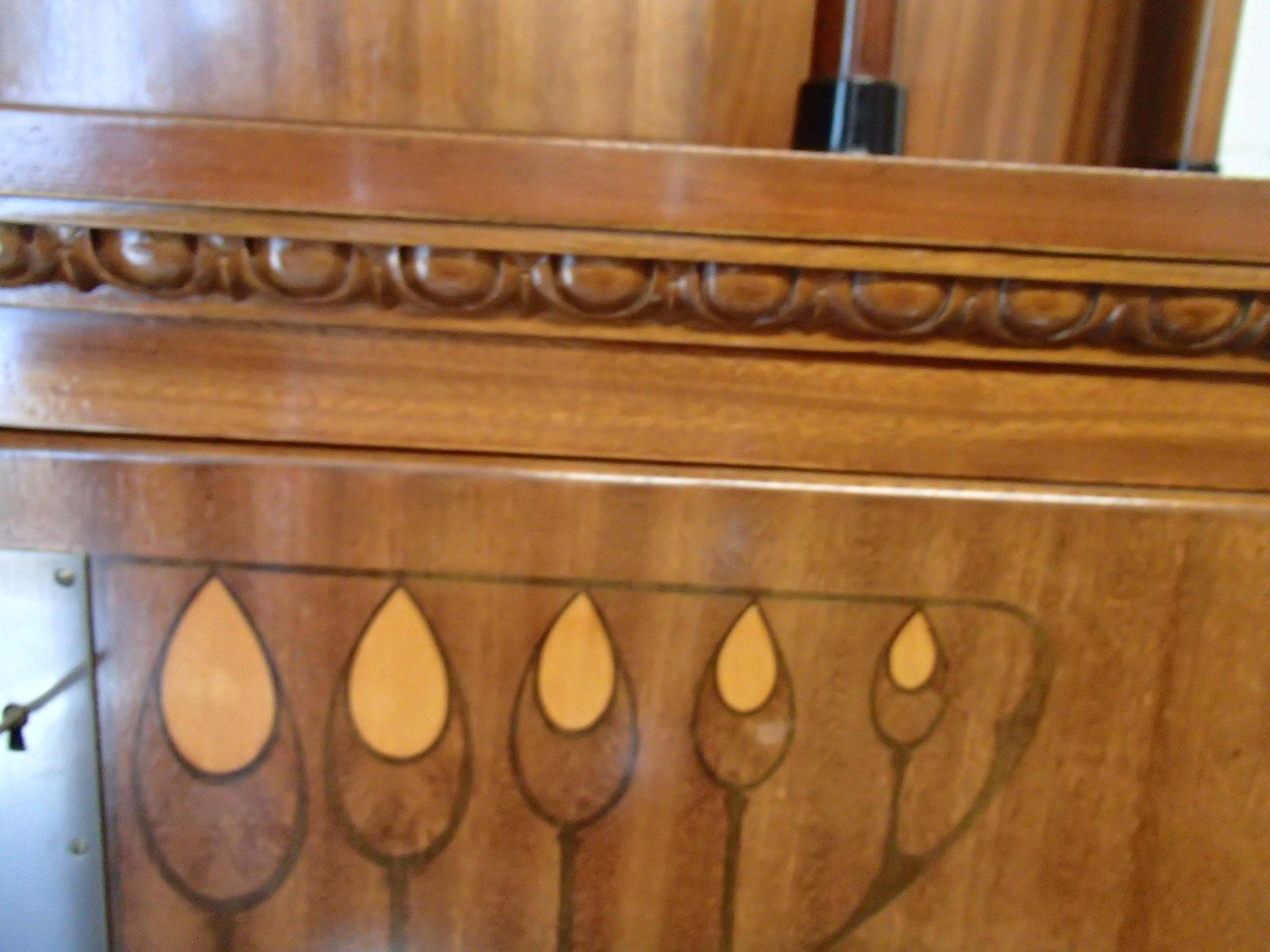 2475.0 Exquisite Art Nouveau Credenza With Inlays And Surrounding Display Case photo