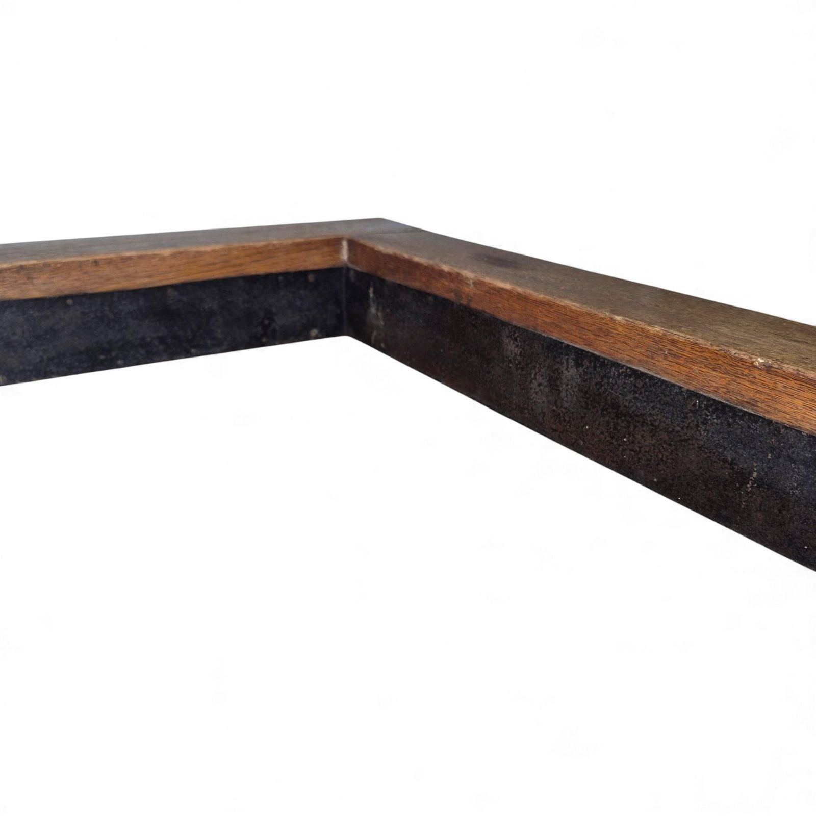 Vintage Oak Fire Fender – Metal Lined Hearth Surround – Traditional Fireplace Fender – 89cm Wide photo vinterior