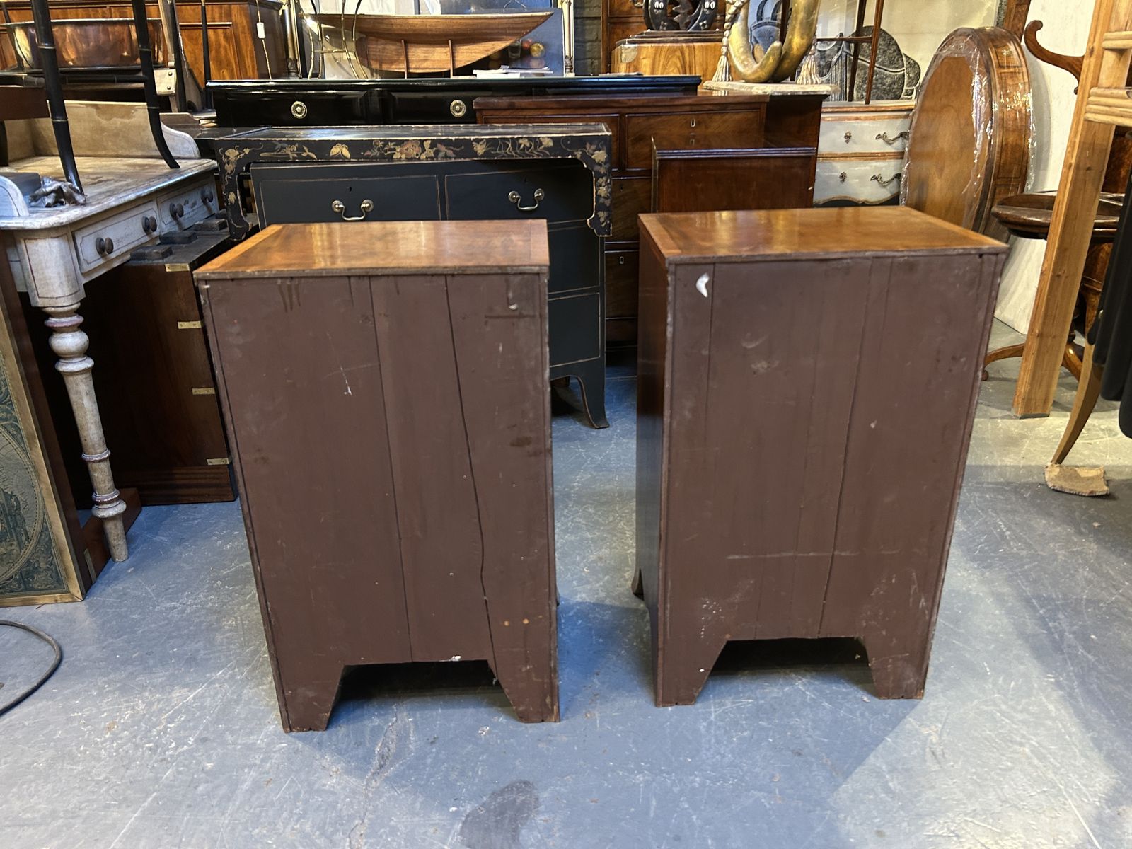 Pair Georgian Revival Bedside Chest Of Drawers photo 1520.0