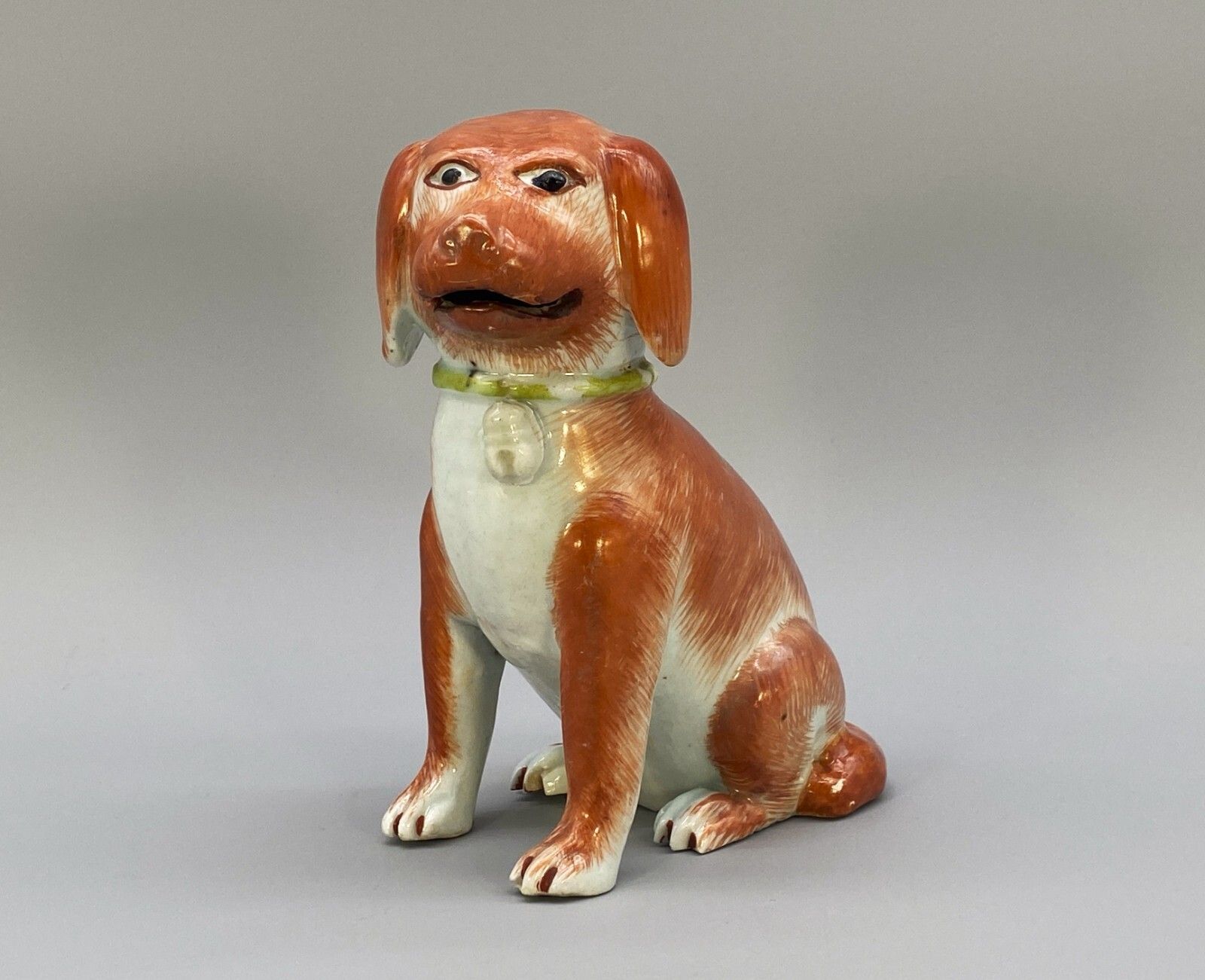 Exceptionally Rare 18thc Qianlong Period Chinese Porcelain Dog Statue Figurine