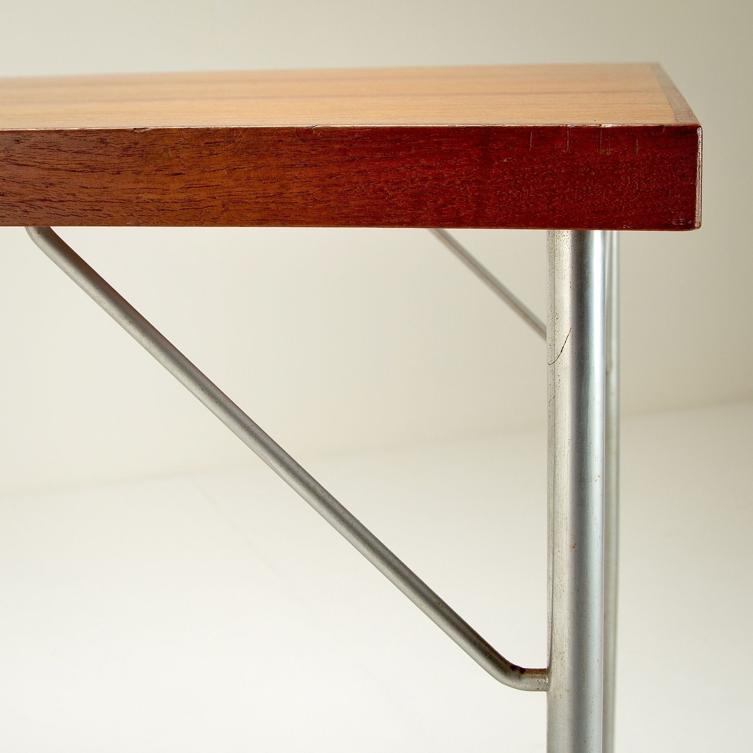 675.0 Teak And Chrome Desk After Arne Jacobsen, Denmark, 1950s photo