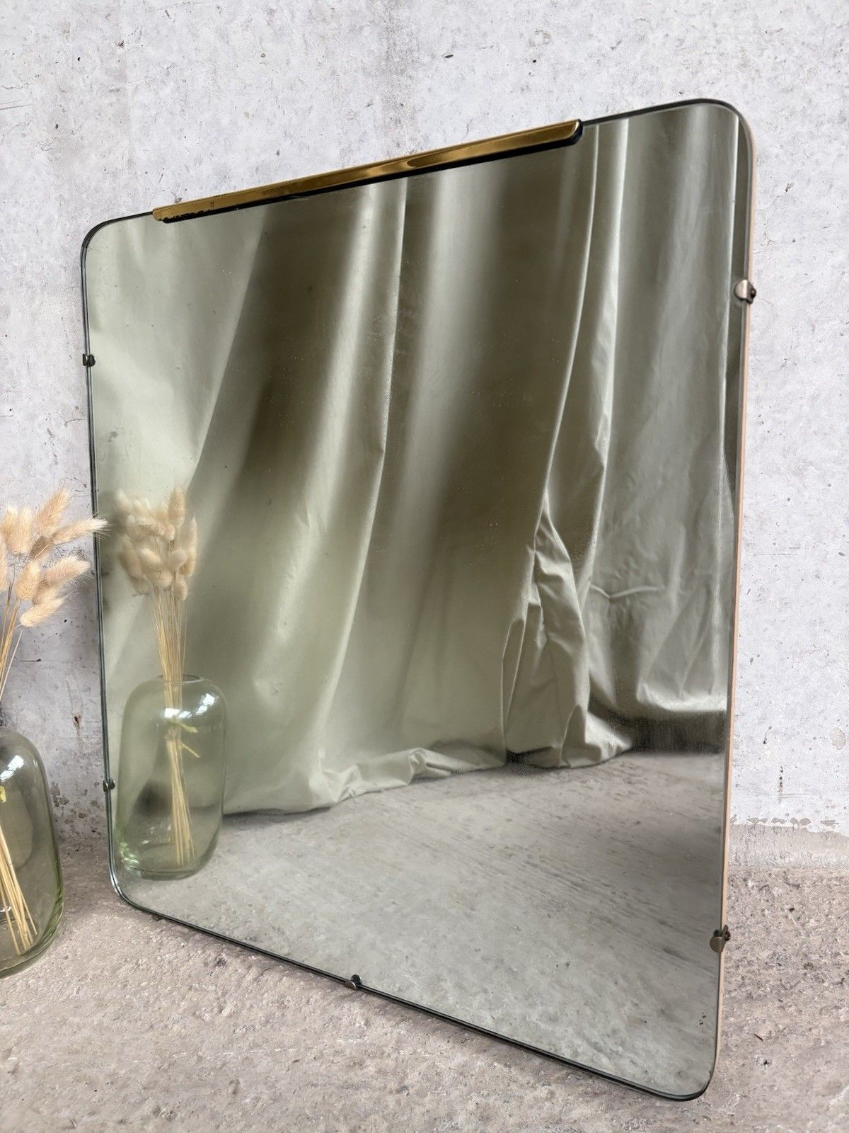 Vtg Mid Century Large Wall Hallway Overmantle Mirror Retro R1032 photo for sale