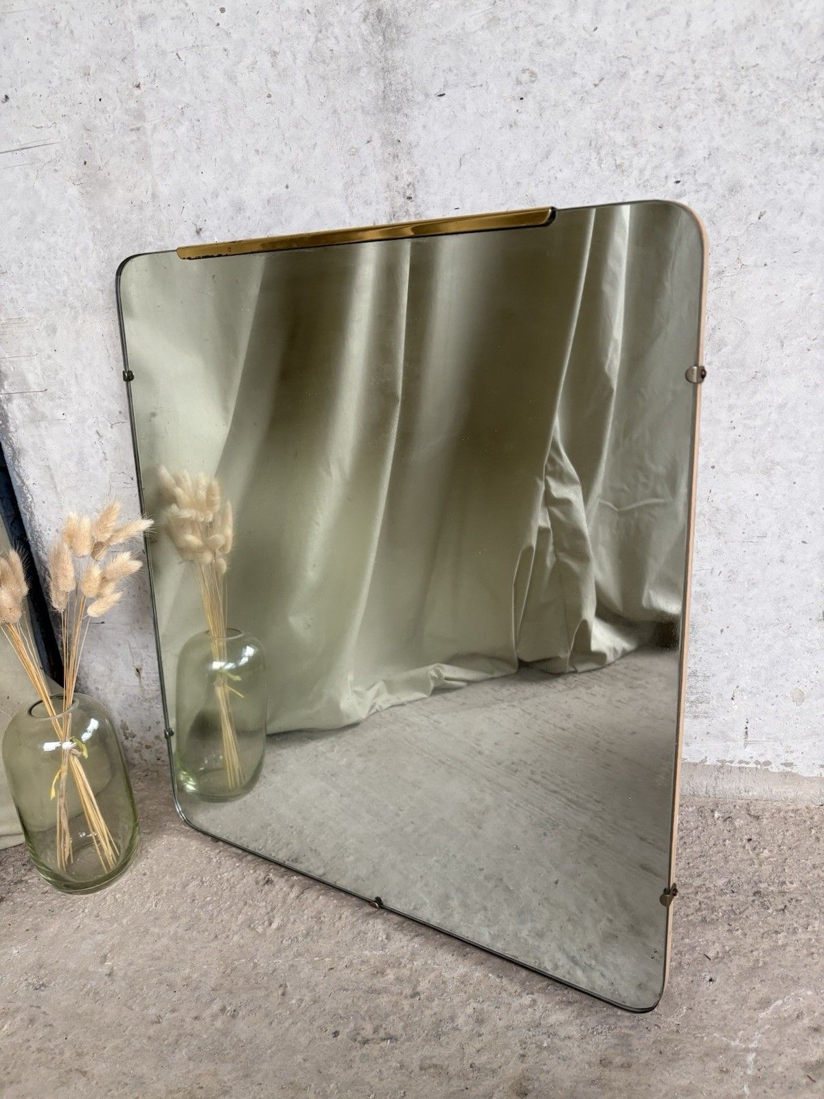 Vtg Mid Century Large Wall Hallway Overmantle Mirror Retro R1032 photo Home Decor