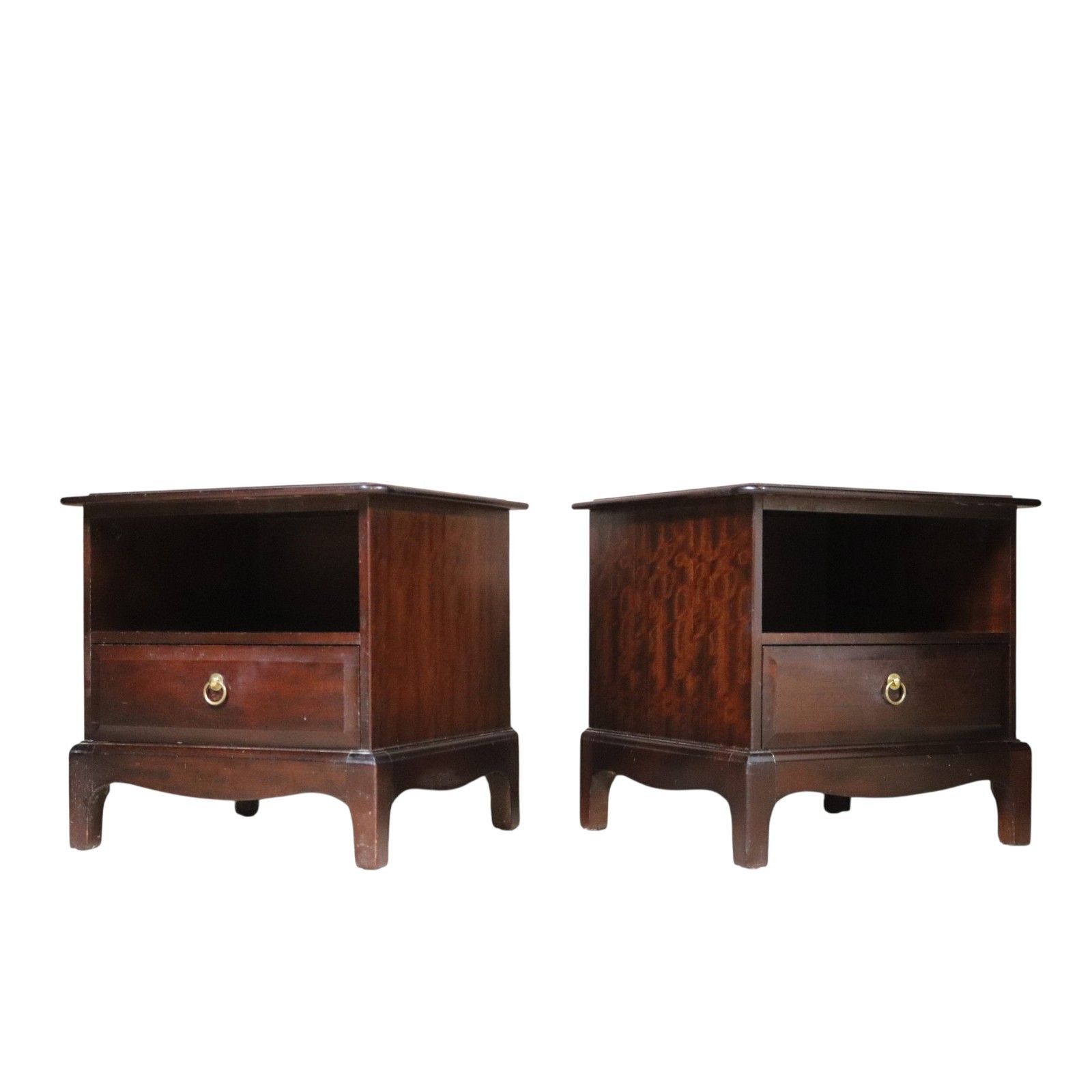 photo furniture Vintage Pair Of Stag Minstrel Bedside Cabinets / Tables