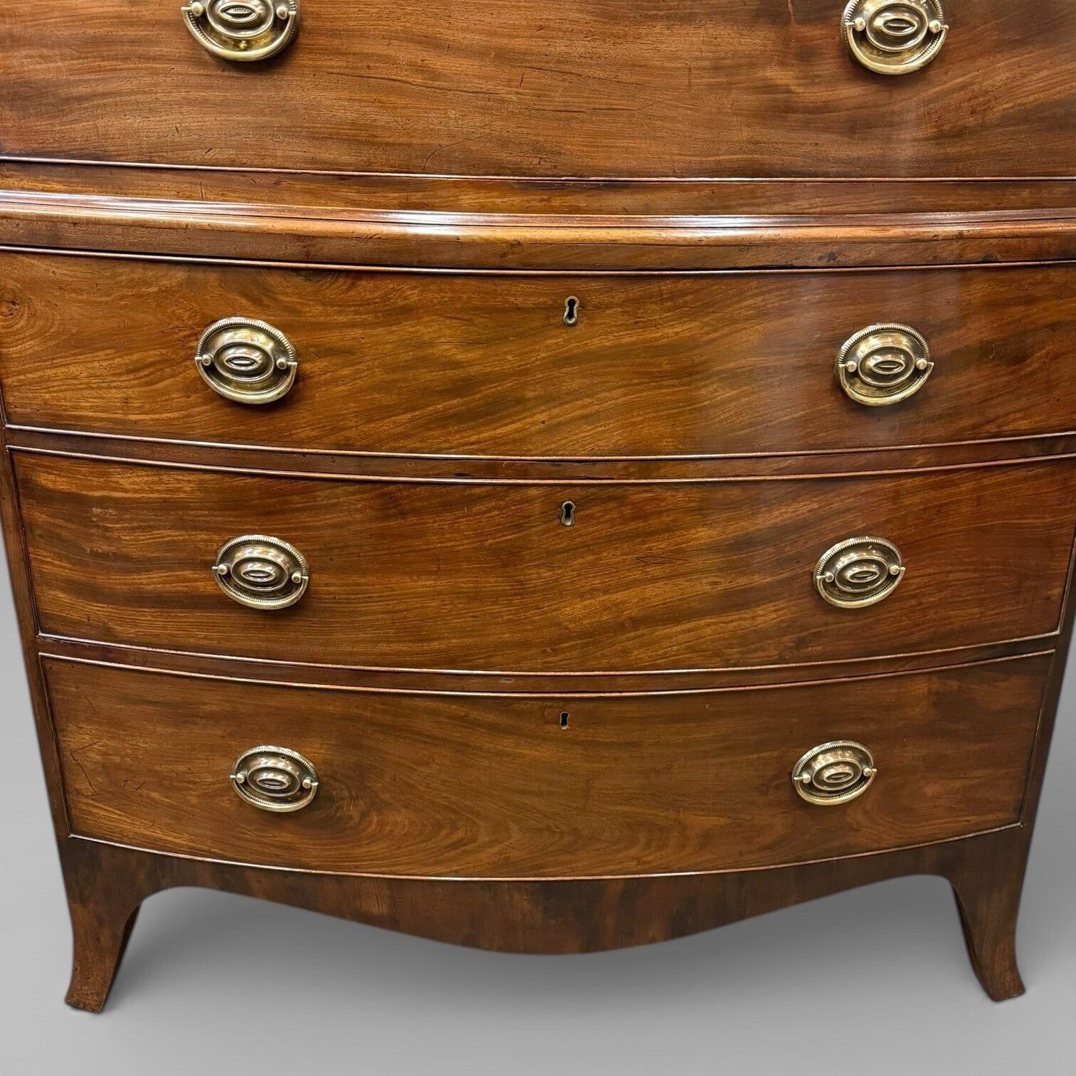 Antique Georgian George III Mahogany Bow Front Chest On Chest photo 1850.0