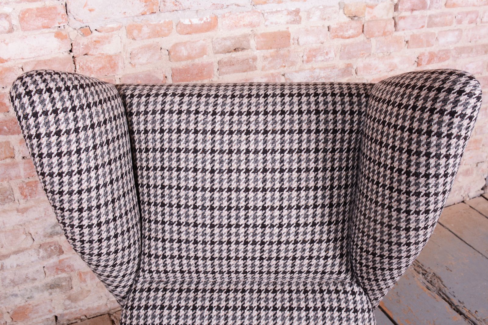 photo for sale Restored Art Deco Wingchair, Beech, Reupholstered, Polished, Czech, 1940s