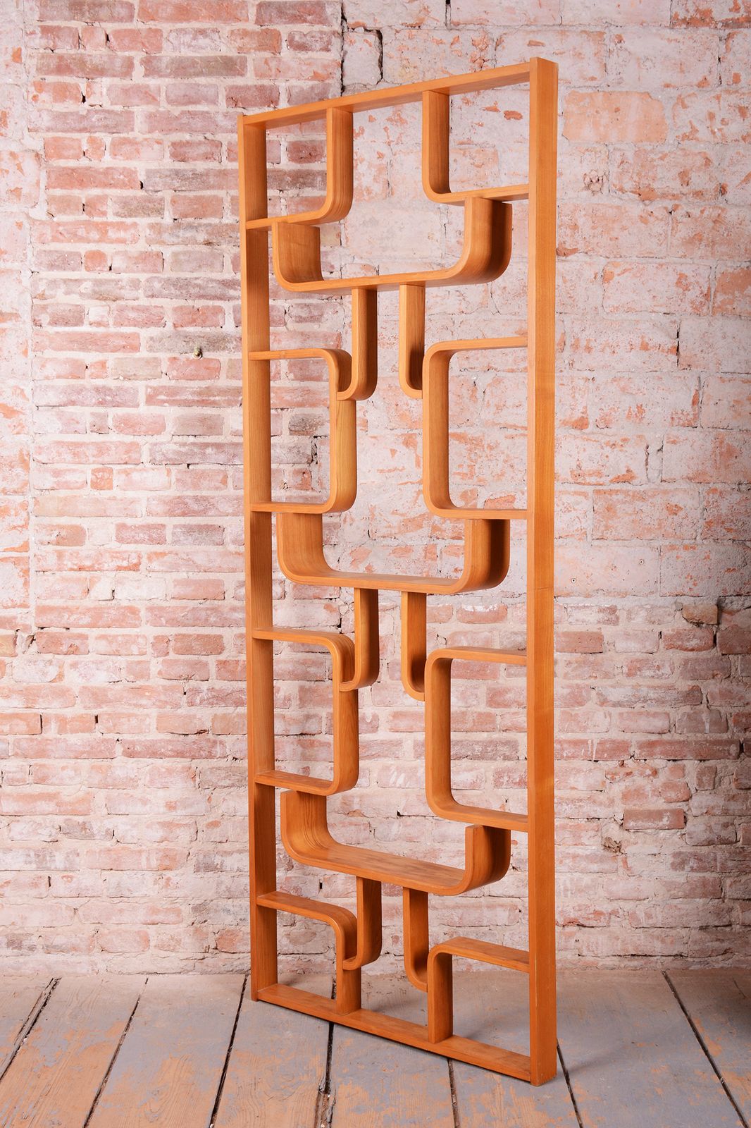 Restored Midcentury Room Divider, By L. Volak, Drevopodnik Holesov, Czech, 1960s photo for sale