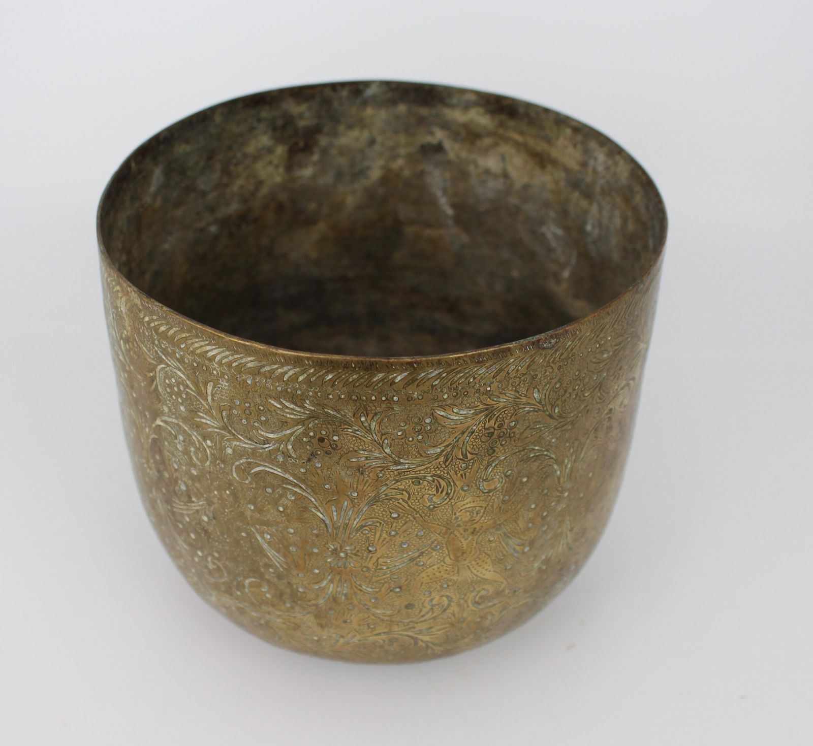 Antique Indian Brass Cachepot C.1880 photo 125.0