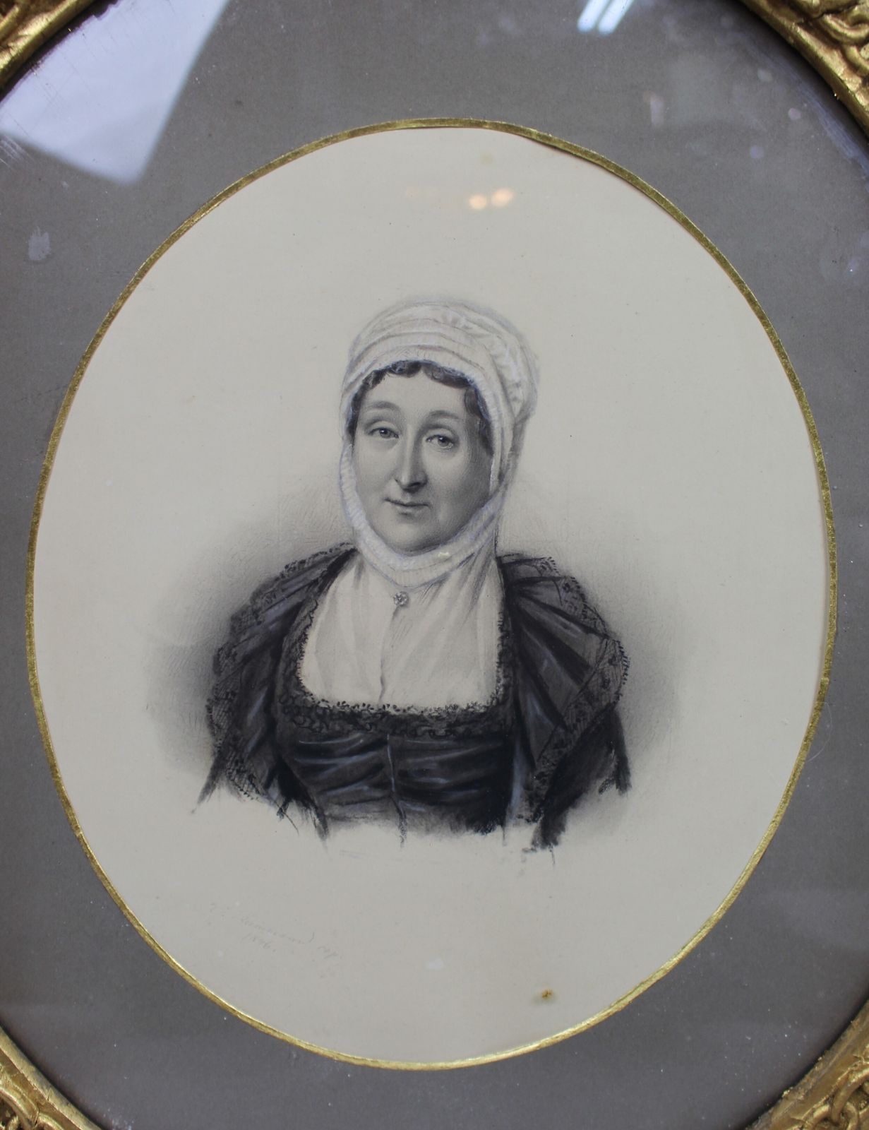 Pair Of Mid 19th Century Portrait Drawings – Sir Hugh Halkett And Wife, Signed C. Reimann, 1846 photo for sale