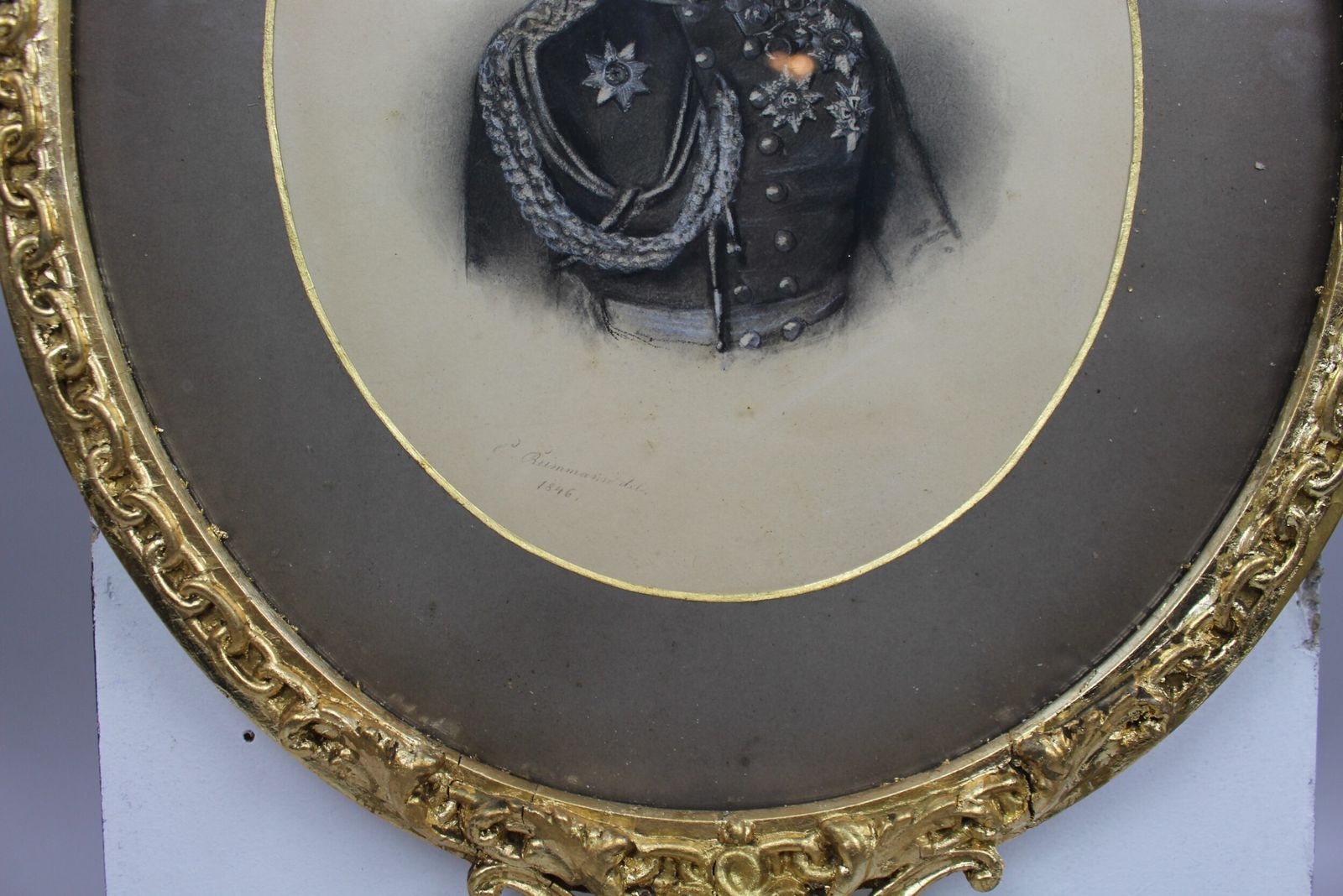 Pair Of Mid 19th Century Portrait Drawings – Sir Hugh Halkett And Wife, Signed C. Reimann, 1846 photo Art