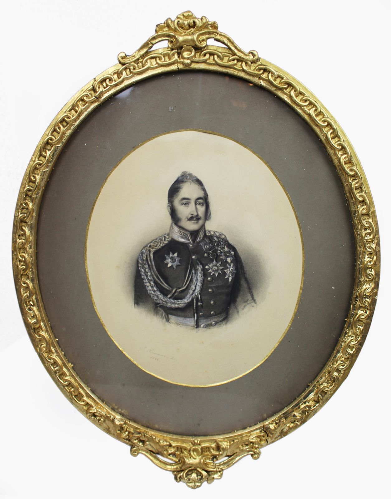 Pair Of Mid 19th Century Portrait Drawings – Sir Hugh Halkett And Wife, Signed C. Reimann, 1846 photo vinterior