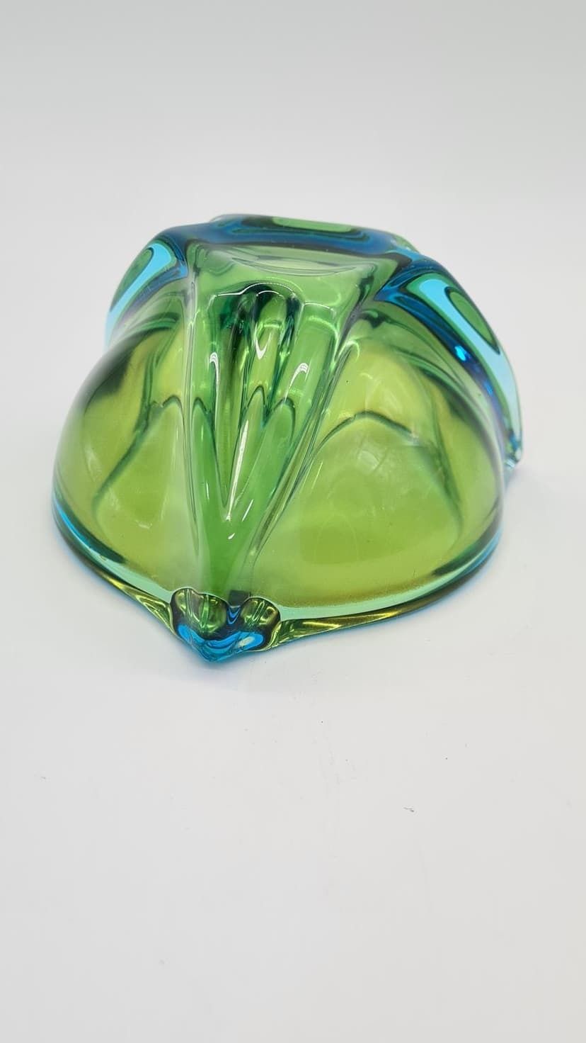 photo furniture Murano Ashtray, Green Blue, Glass, Italy, 1970s.