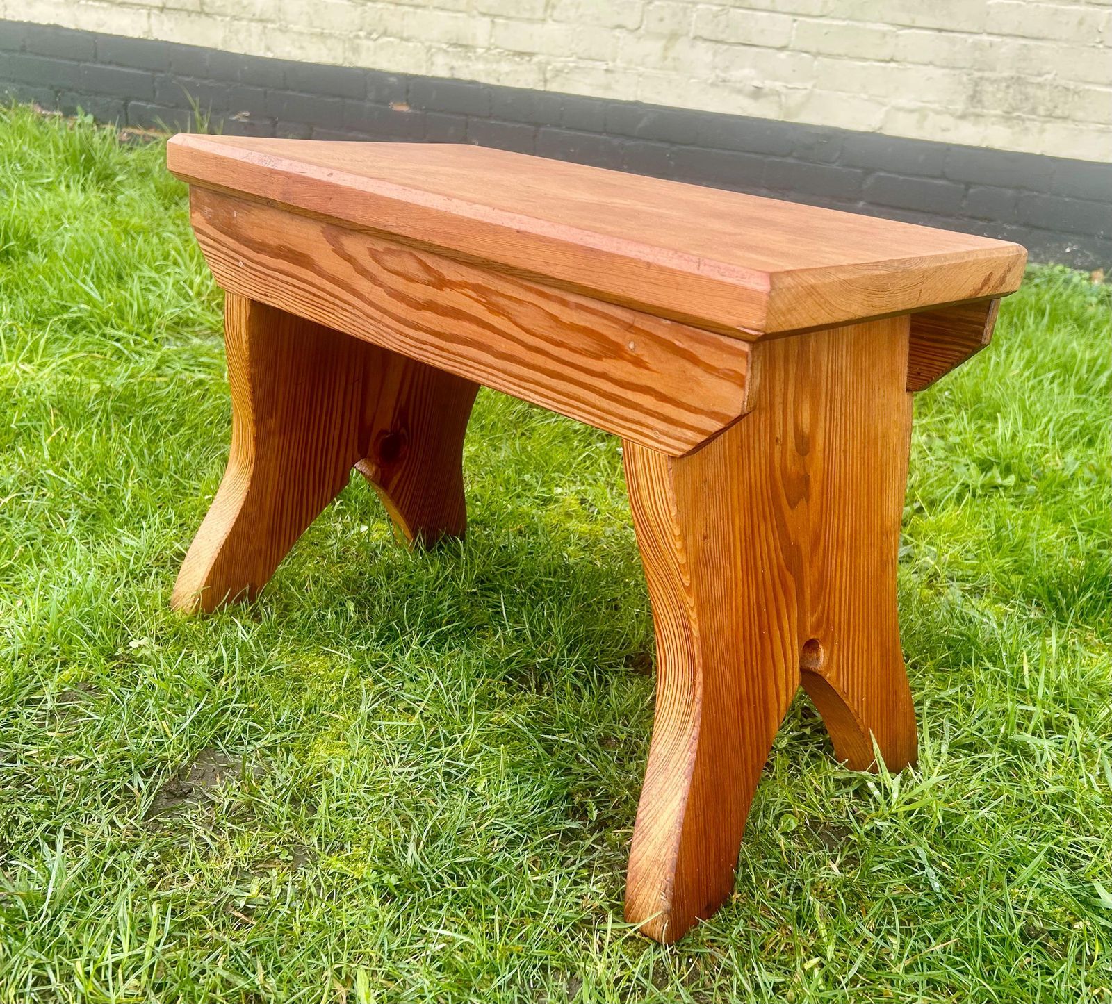 Moorish Pitch Pine Antique Stool Vintage Wooden Seating Chair Victorian Hall Desk Side Table Coffee Side Haberdashery Liberty photo furniture