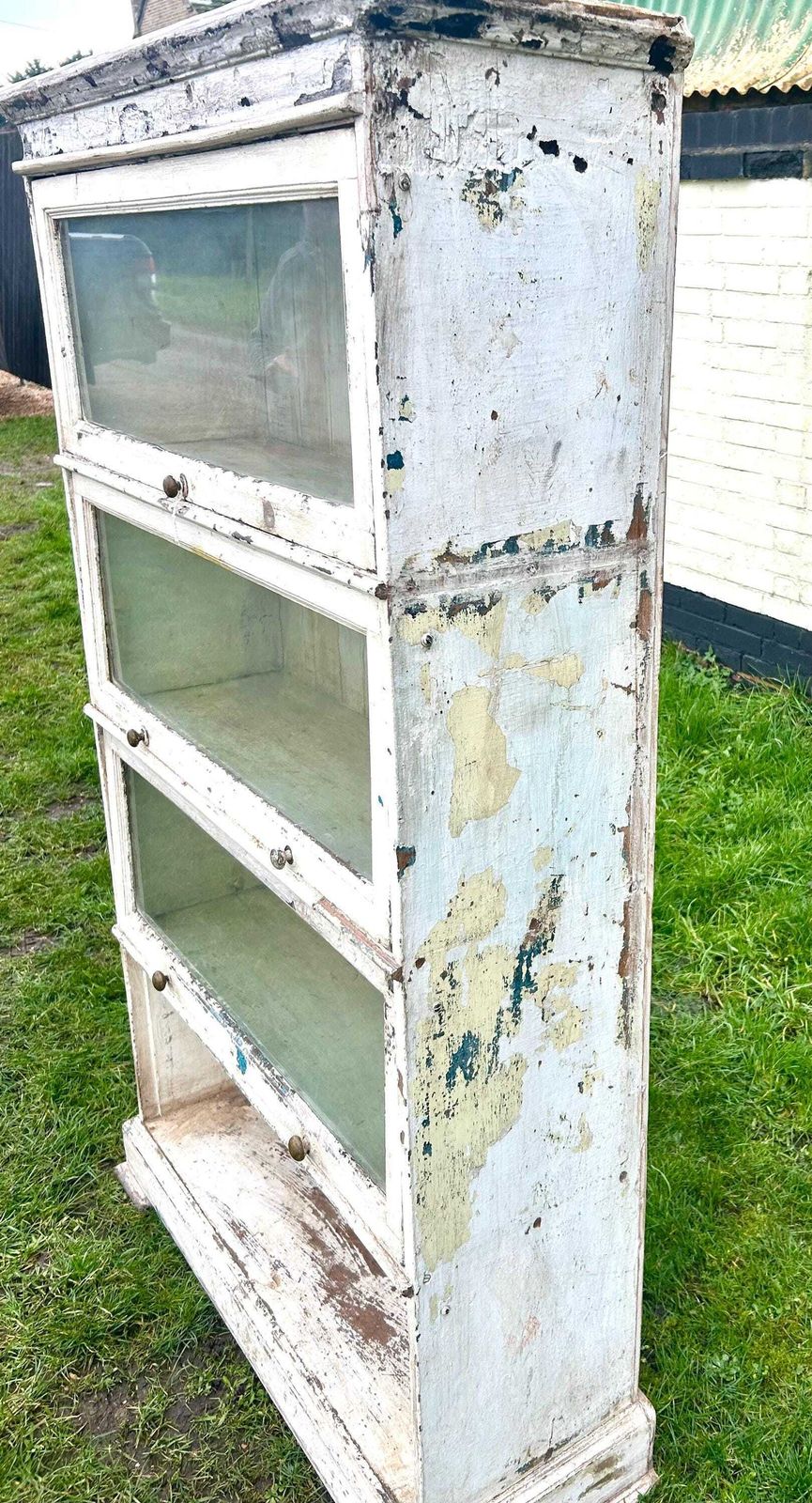 Wooden Four Tier Antique Bookcase Cabinet Chest Of Drawer Desk Globe Wernicke Industrial Vintage Haberdashery Library Barristers Solicitors photo buy