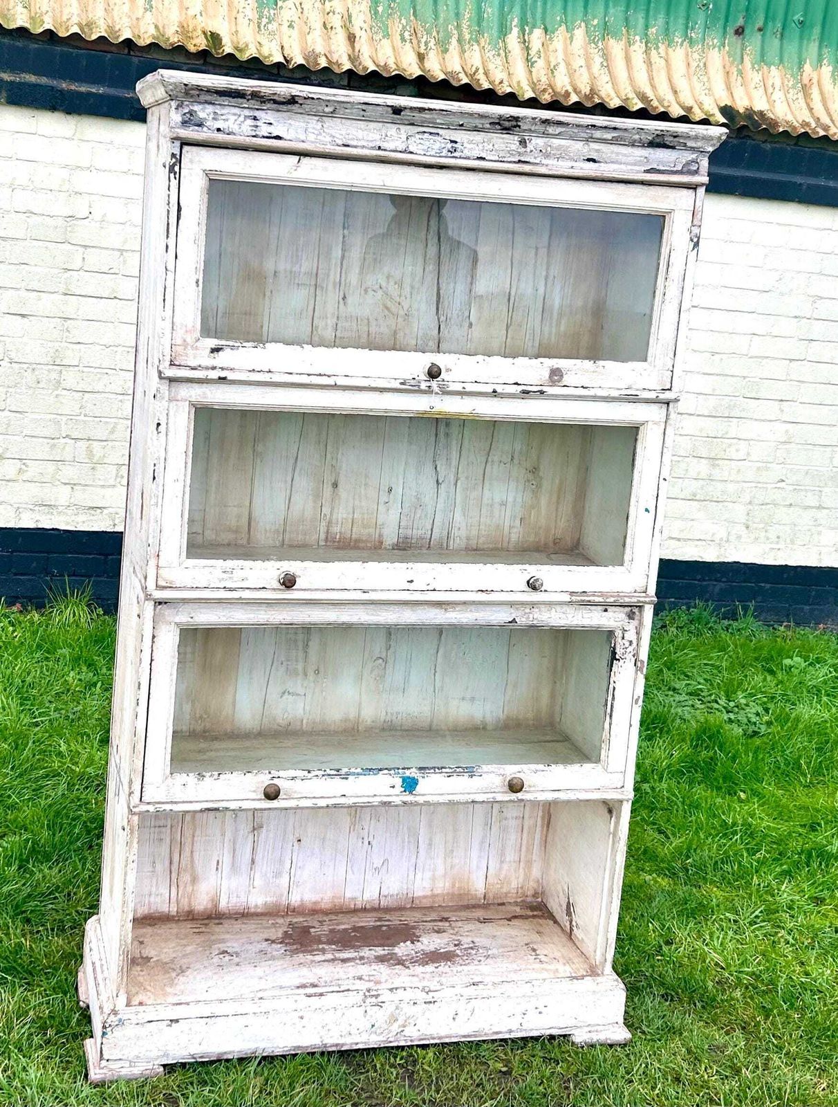 photo furniture Wooden Four Tier Antique Bookcase Cabinet Chest Of Drawer Desk Globe Wernicke Industrial Vintage Haberdashery Library Barristers Solicitors