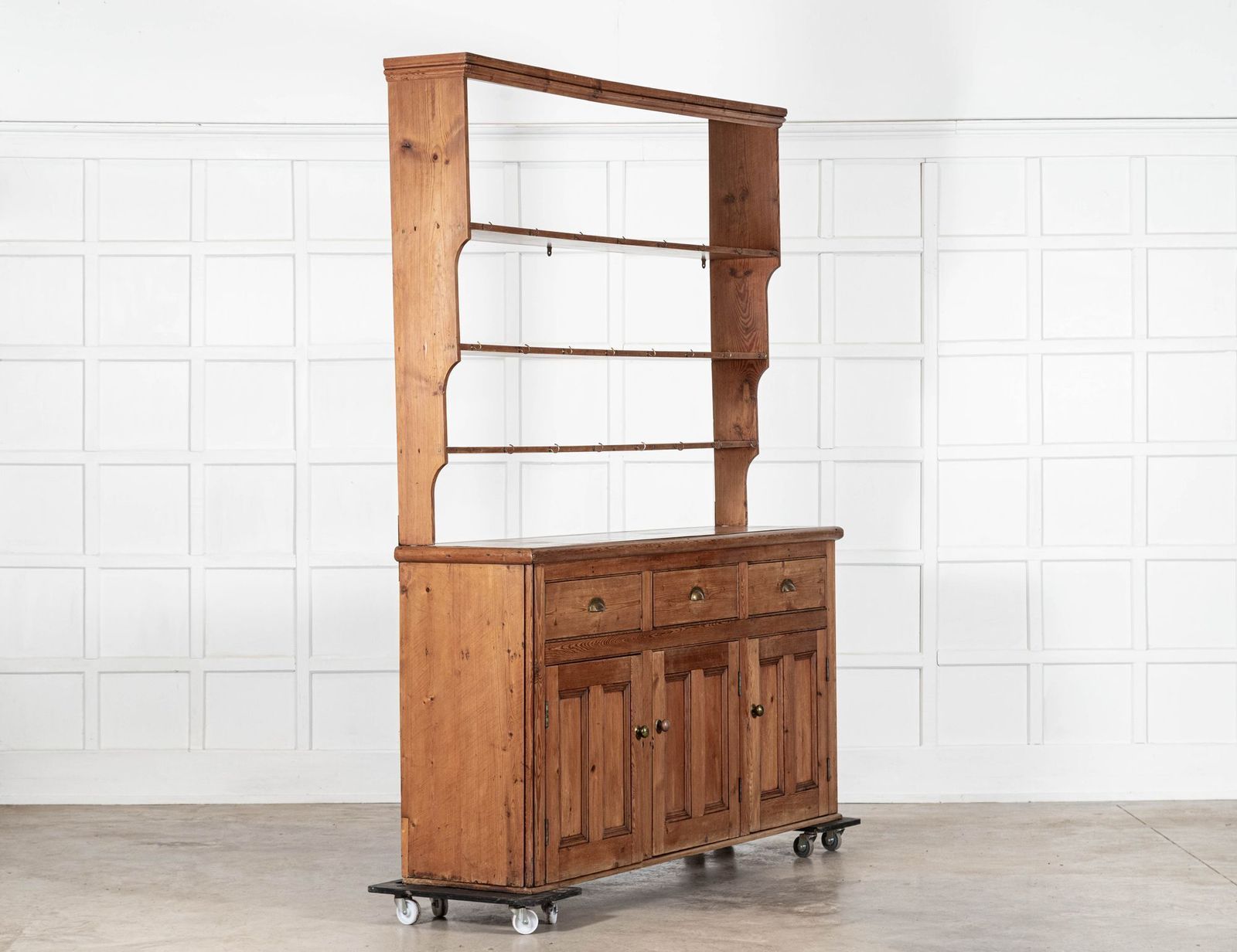 Large 19thc English Pine Waterfall Dresser photo for sale