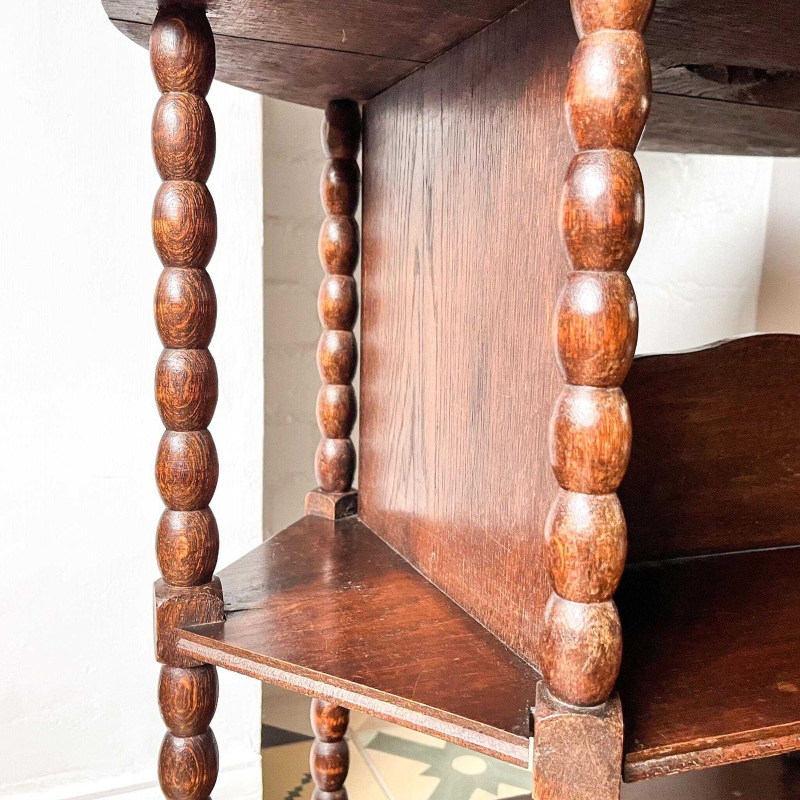 French Antique Oval Bobbin Etagere / Side Table photo buy