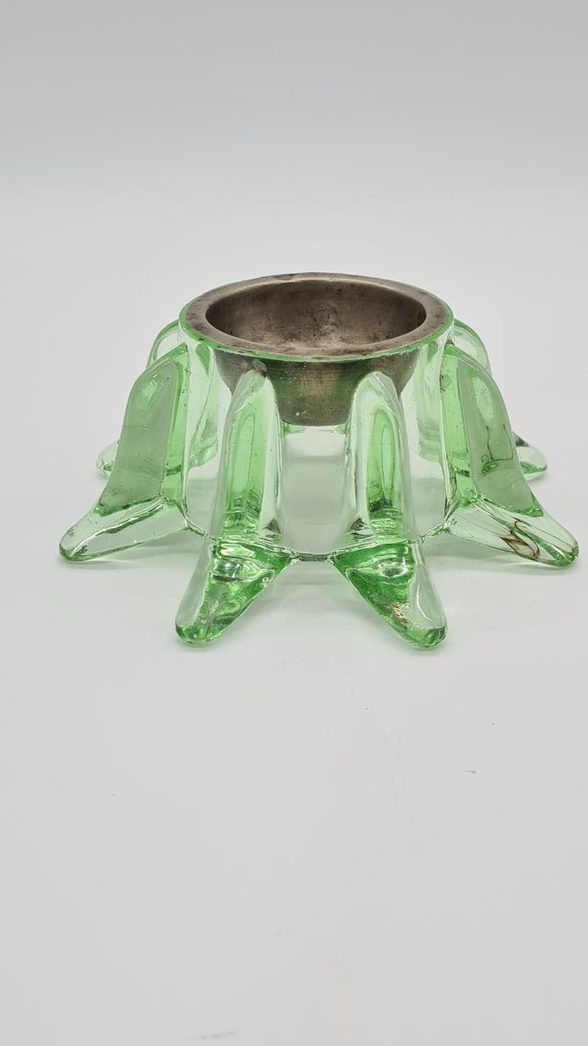 Ashtray, Green Glass, Metal, Czechoslovakia, 1960s. photo furniture