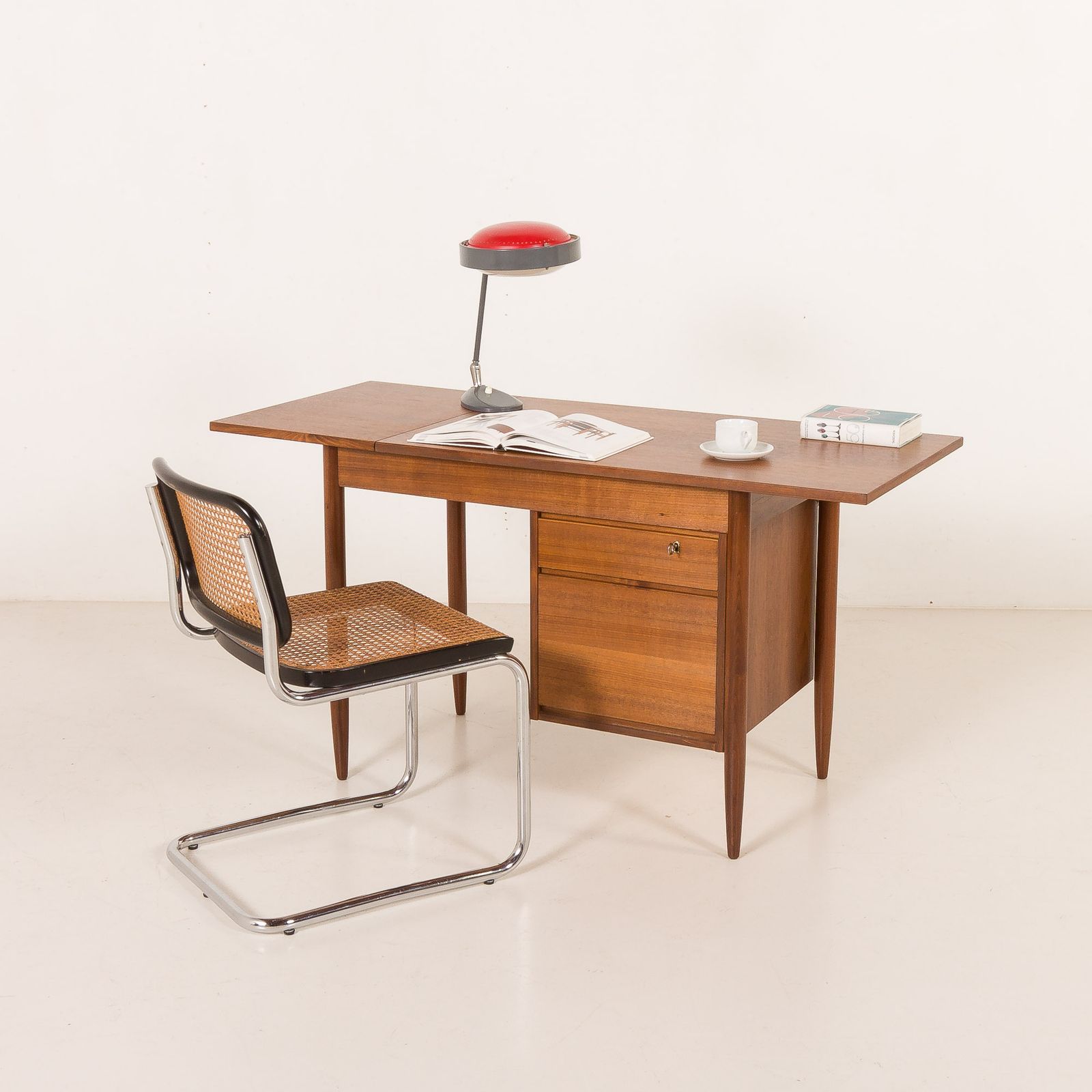 Scandinavian Mid Century Teak Desk With Extension By Austvoll Møbelfabrikk, Norway 1960s