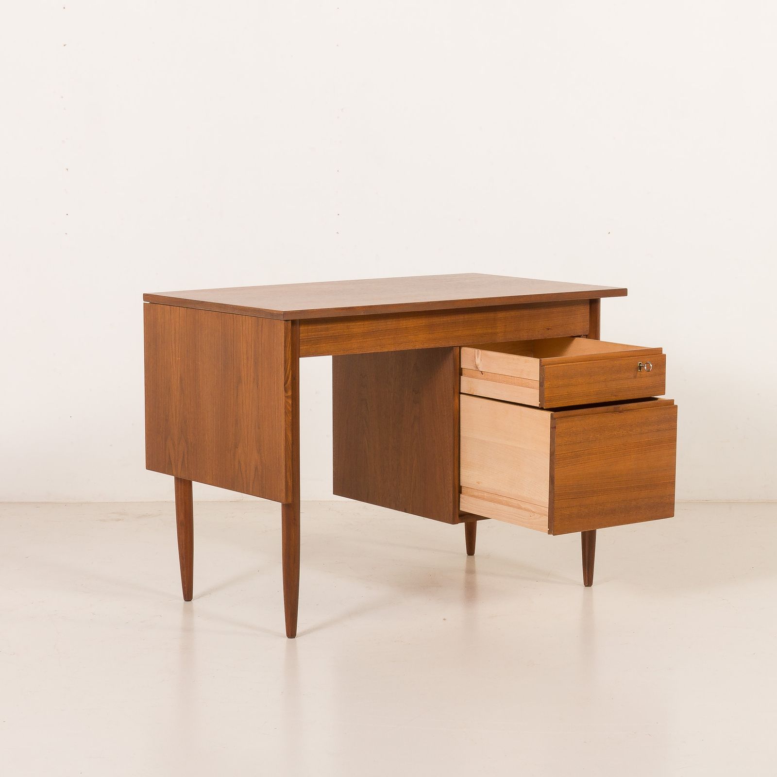 photo for sale Scandinavian Mid Century Teak Desk With Extension By Austvoll Møbelfabrikk, Norway 1960s
