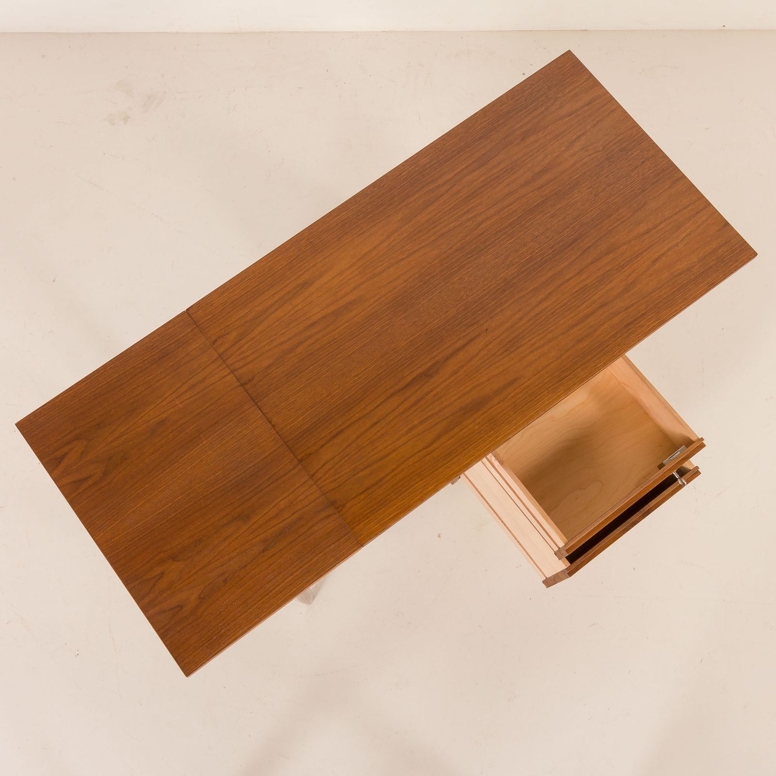1058.0 Scandinavian Mid Century Teak Desk With Extension By Austvoll Møbelfabrikk, Norway 1960s photo