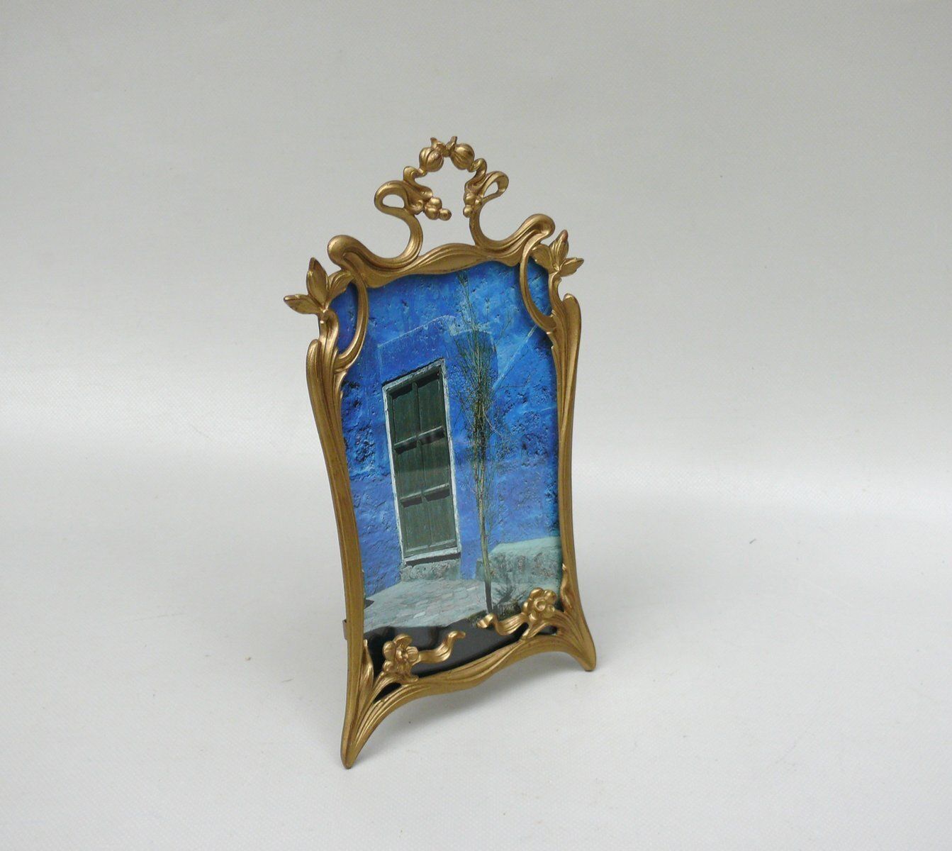 Art Nouveau Floral Picture Frame In Cast Bronze, France, 1890s photo for sale
