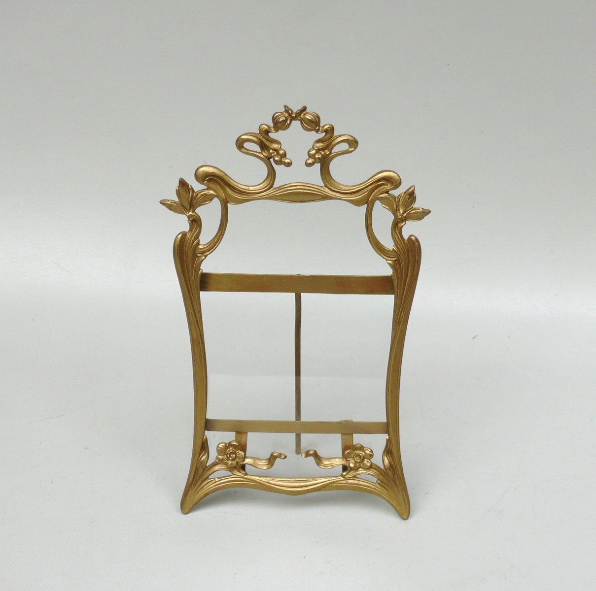 Art Nouveau Floral Picture Frame In Cast Bronze, France, 1890s photo Home Decor