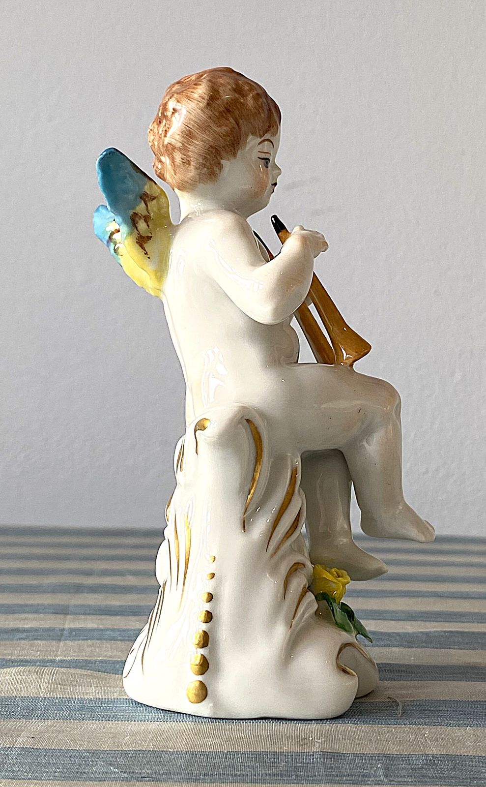 Four Beautiful Capodimonte Porcelain Cherubs Putti Playing Musical Instruments photo buy