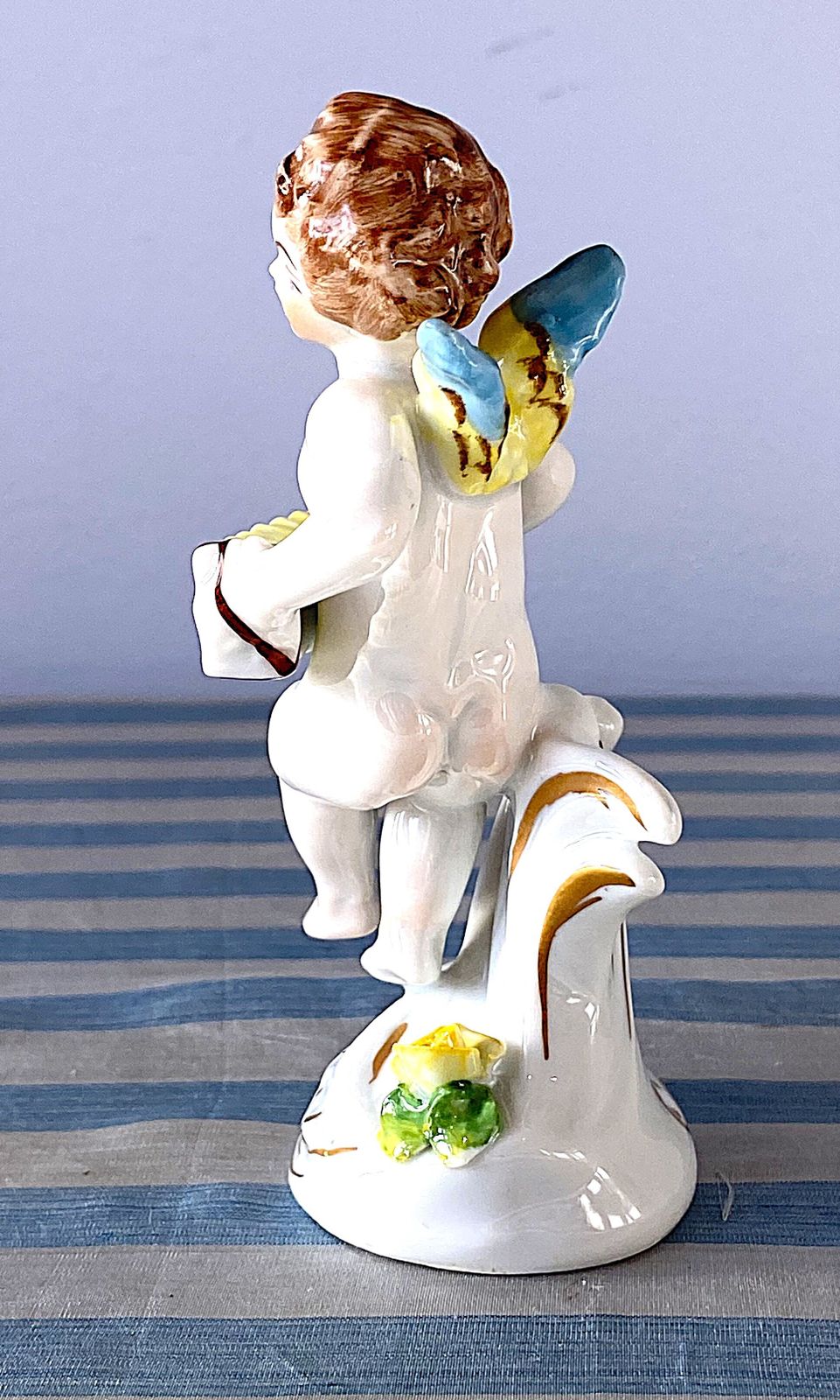 75.0 Four Beautiful Capodimonte Porcelain Cherubs Putti Playing Musical Instruments photo