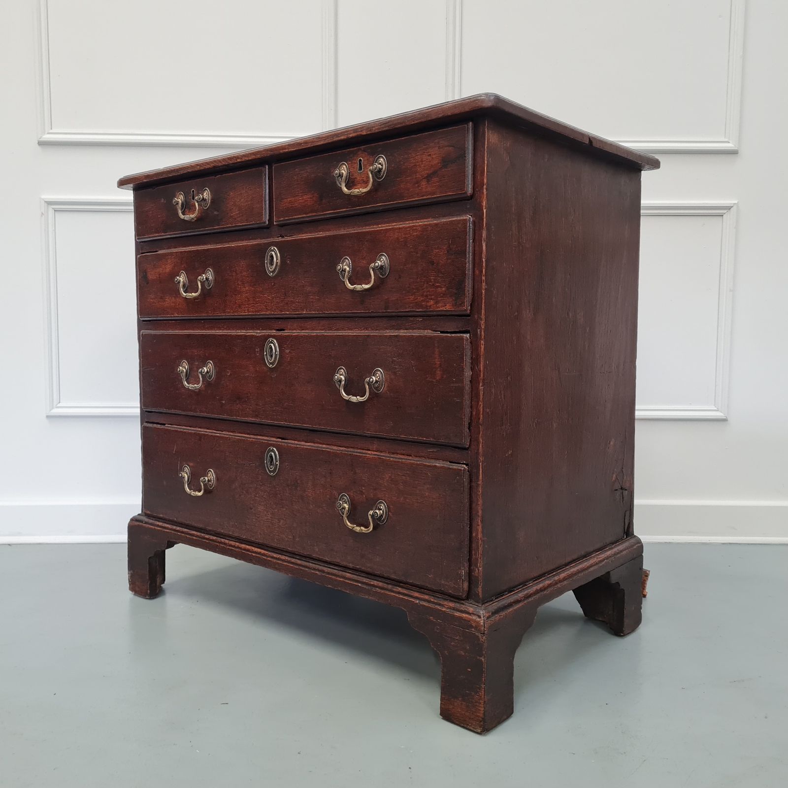 Rare Small Oak Georgian Chest Of Drawers C1760 Free Delivery Eng/Wales