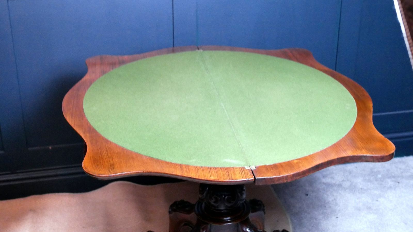 photo buy Victorian Serpentine Burr Walnut Console Hall Side Games Table