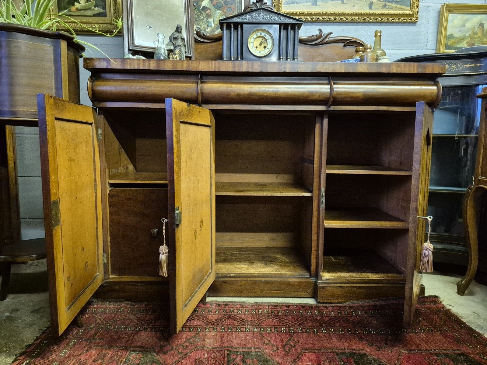 A Wonderful Boho Early Victorian Flame Mahogany Chiffonier Buffet Sideboard photo for sale
