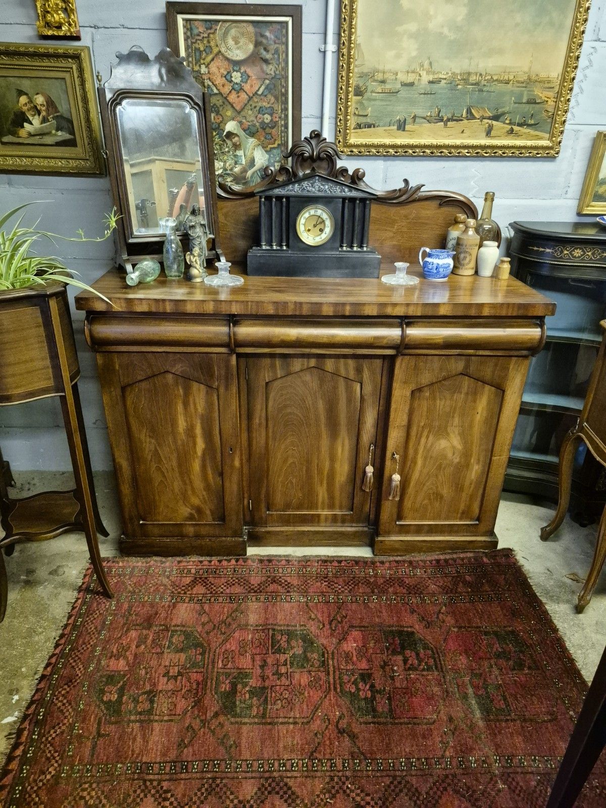 Furniture A Wonderful Boho Early Victorian Flame Mahogany Chiffonier Buffet Sideboard photo