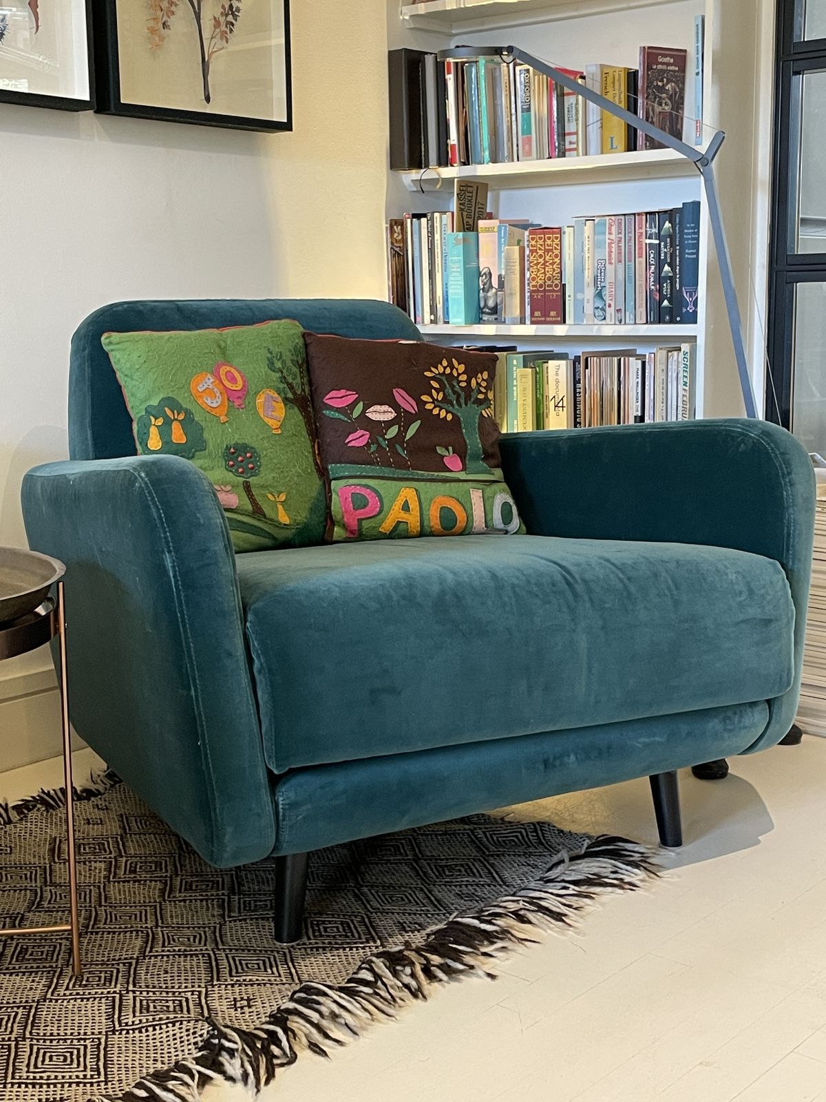 Habitat Abel Emerald Green Velvet Armchair