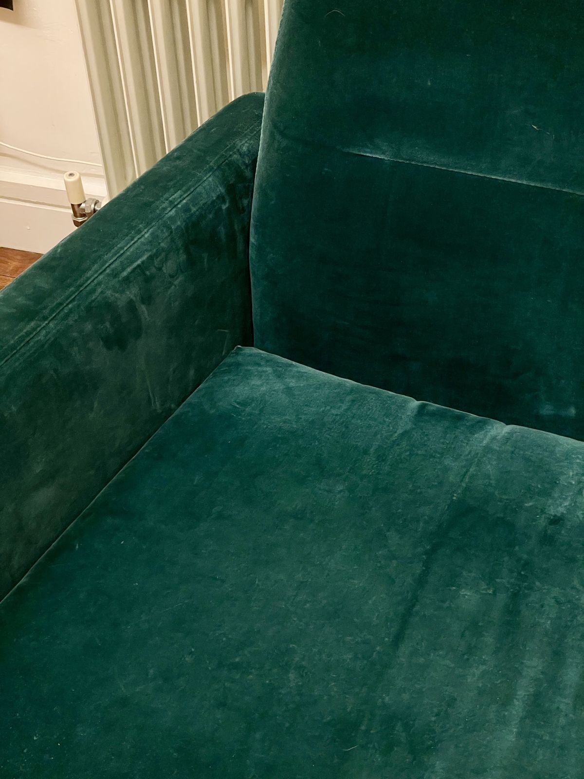 Habitat Abel Emerald Green Velvet Armchair photo 275.0