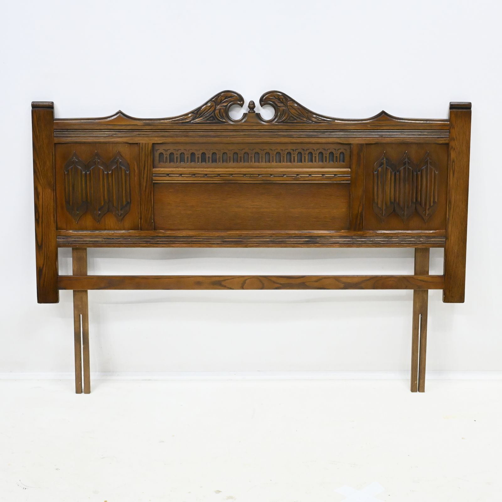 Old Charm Double Headboard Vintage Oak Carvings Free Uk Delivery*
