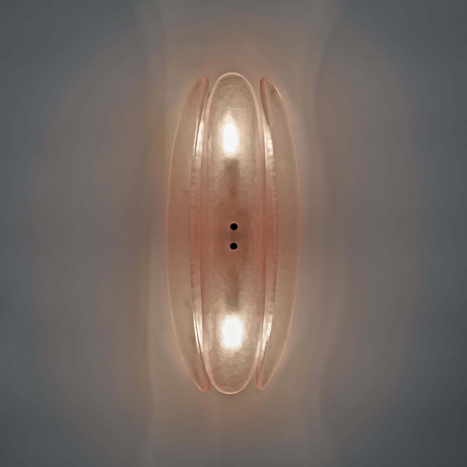 Pair Of Fontana Arte Style Mid Century Modern Pink Murano Glass Sconces photo 2201.0