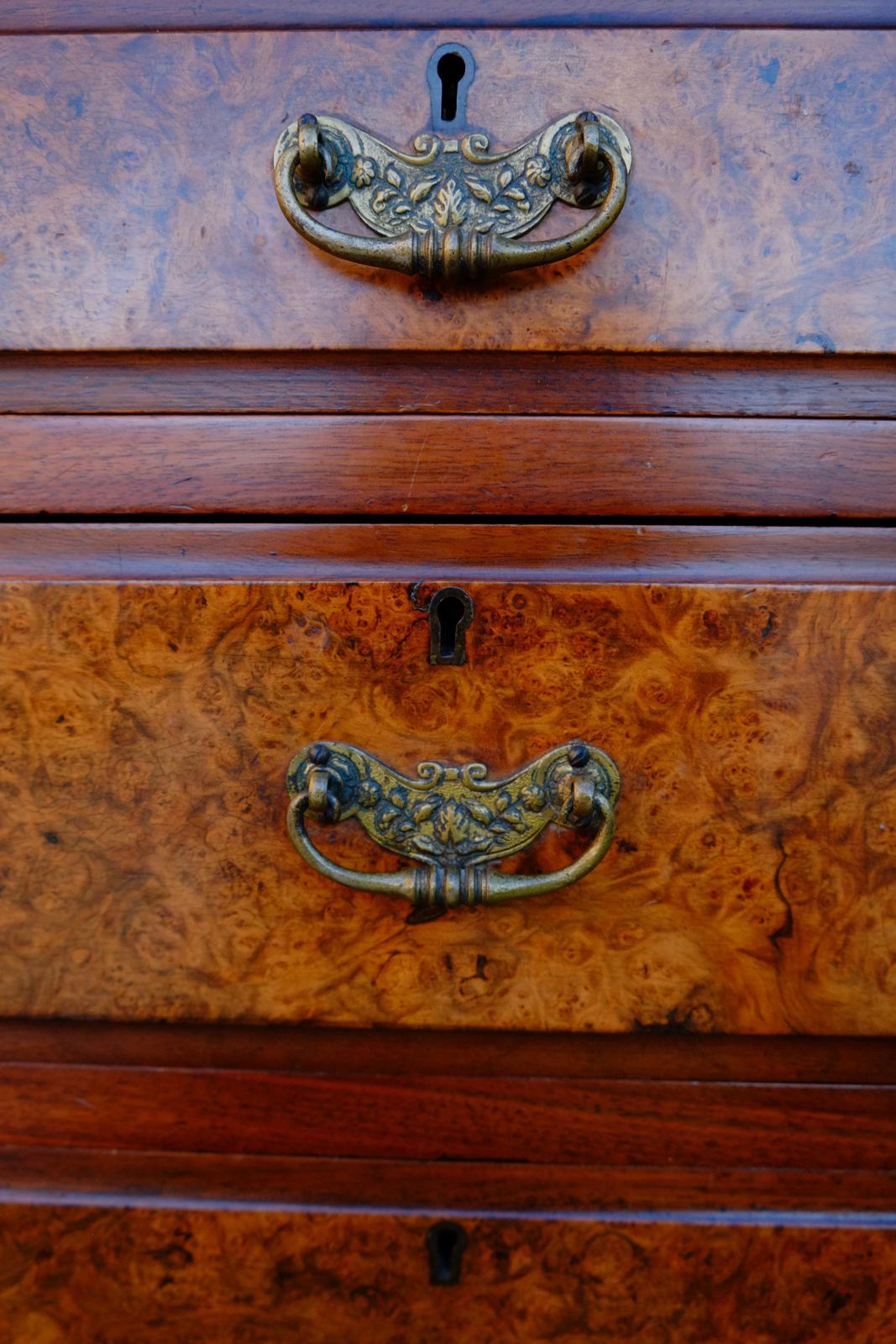 Exceptional Large Gothic English Victorian Burr Walnut Dressing Table Vanity photo vinterior