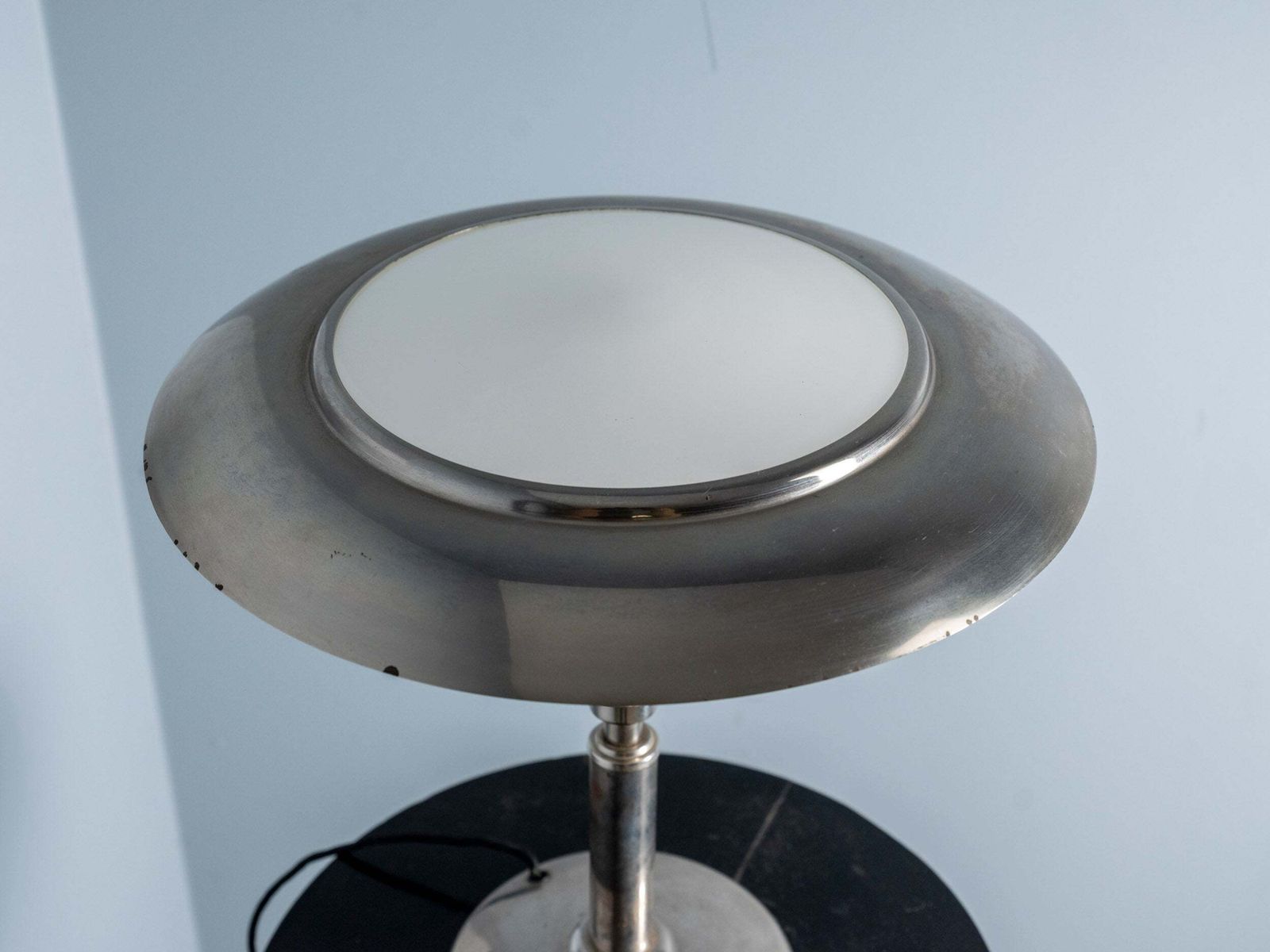 Art Deco Tafellamp Met Opaalglaskapje, Ca. 1930