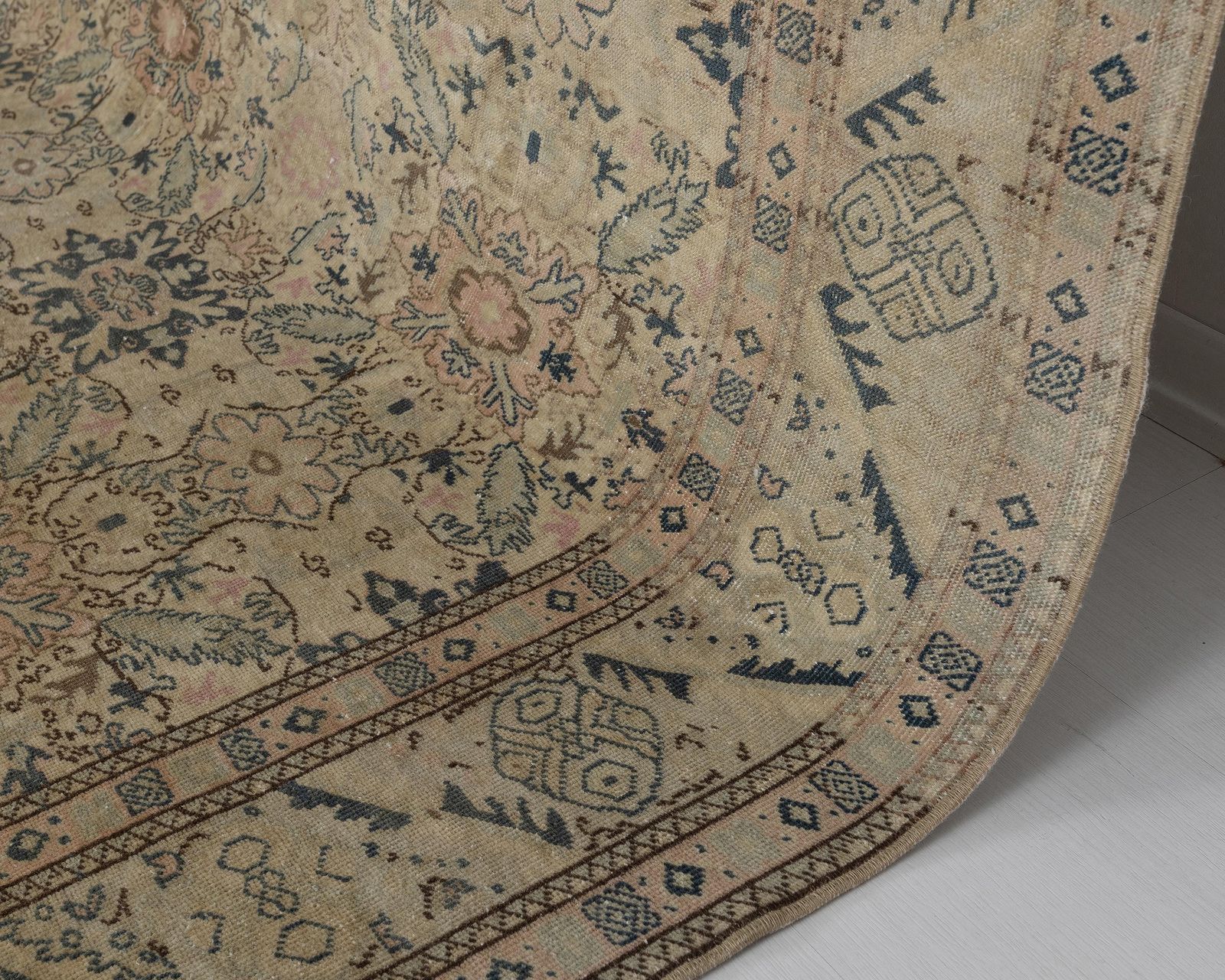 Neutral Vintage Turkish Rug, 6.4 X 9.4 Ft, Kayseri Handmade Wool photo buy