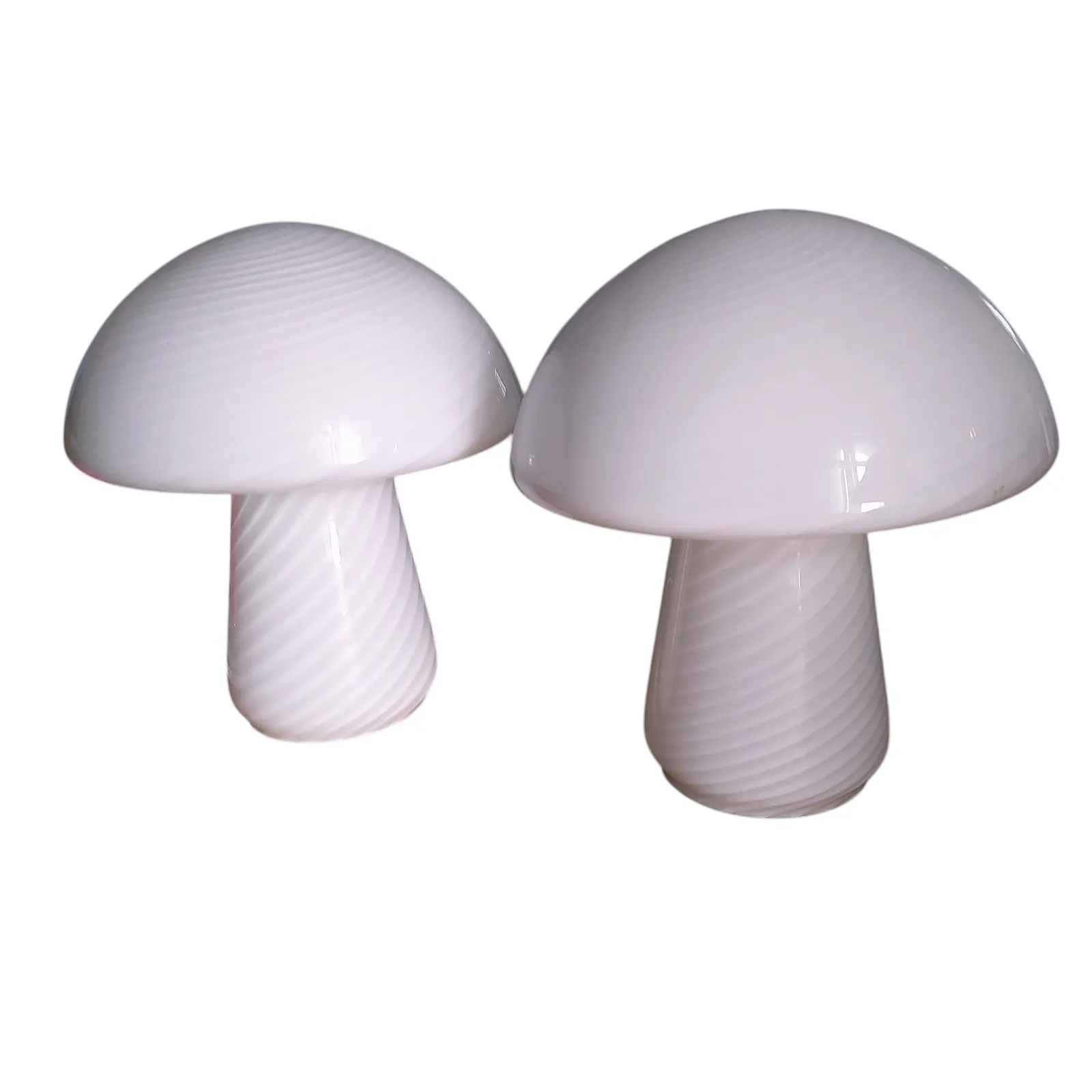Mid Century Murano Blown Glass Mushroom Lamps.Pair photo vintage