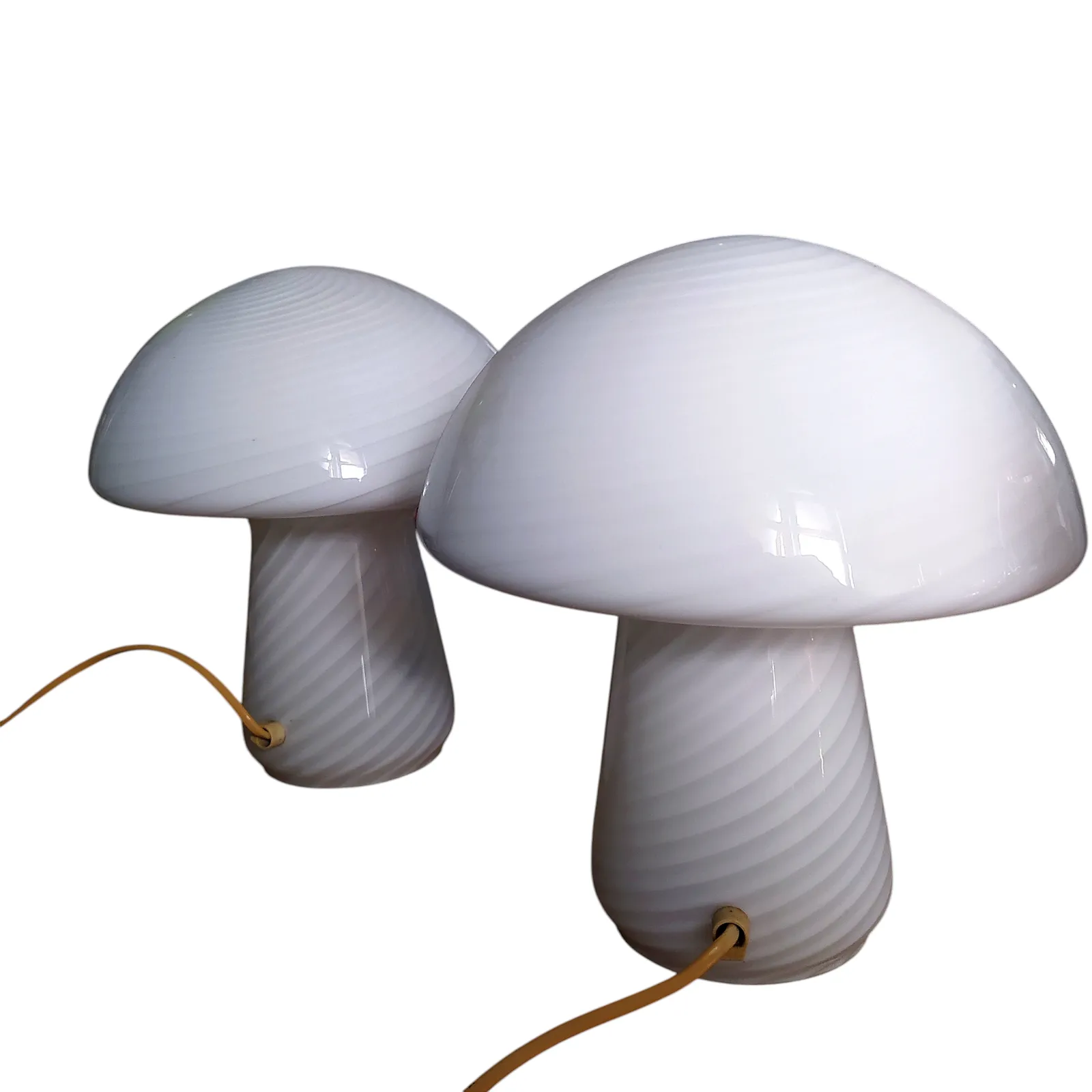 Lighting Mid Century Murano Blown Glass Mushroom Lamps.Pair photo