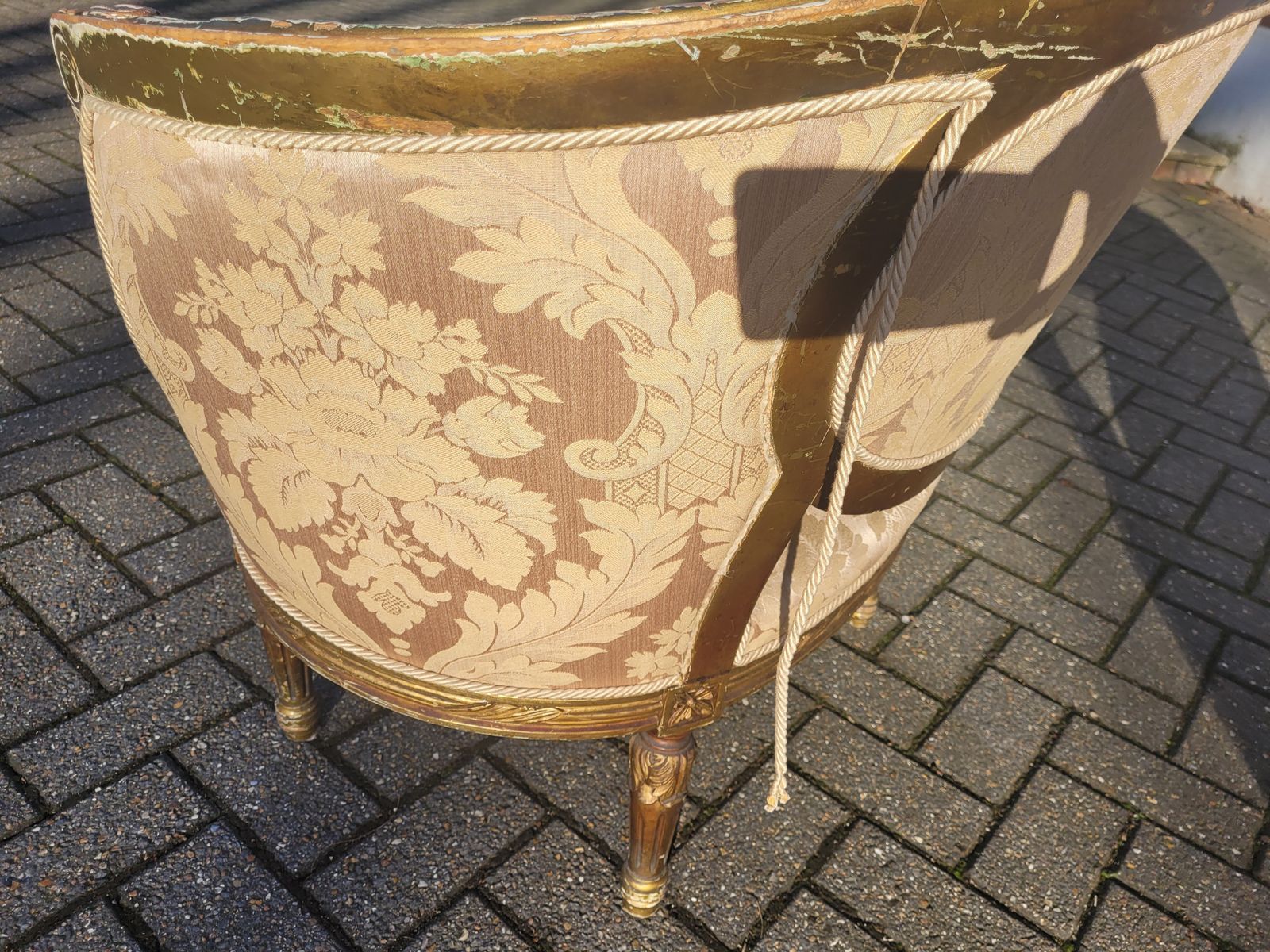 Brocade Reupholstered Antique Armchair photo 1080.0