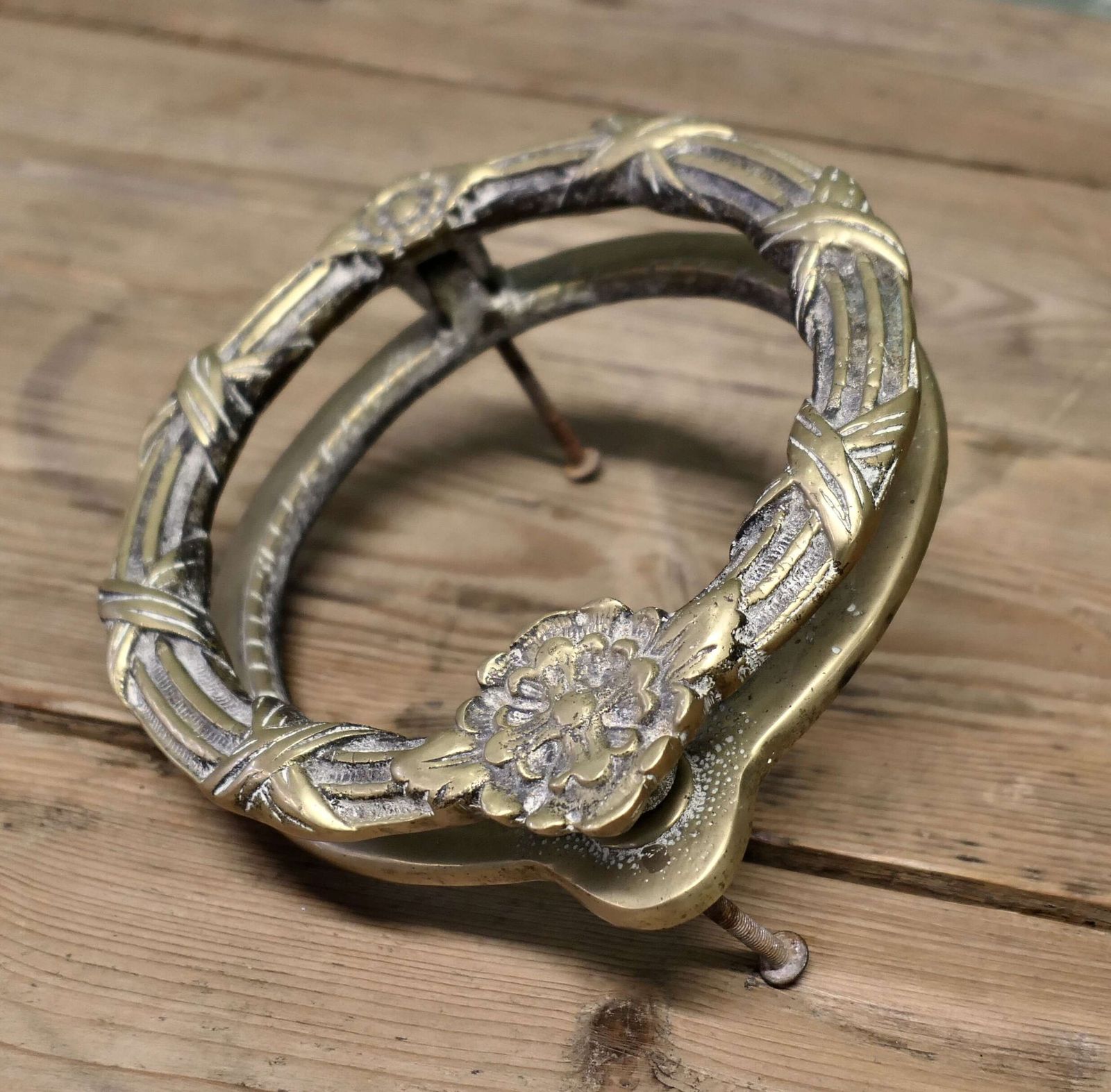 Large Heavy .Brass Ring Door Knocker photo 600.0
