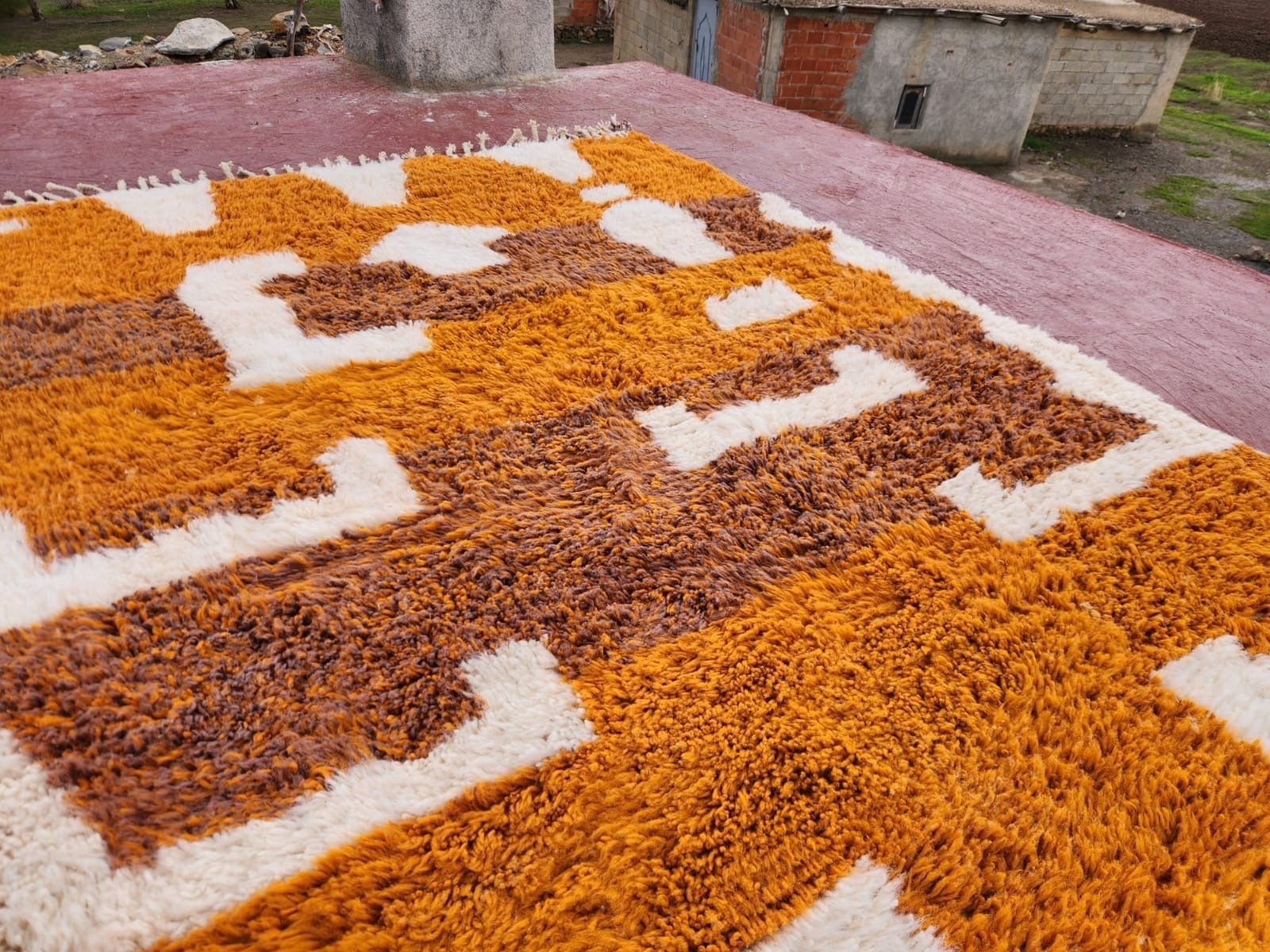 Large Handmade Moroccan Beni Ourain Rug   300x200cm   Natural Wool Berber Carpet photo Textiles