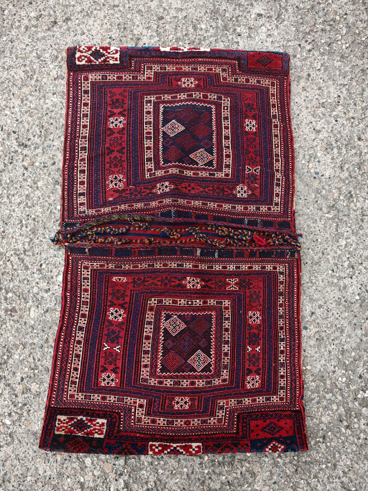 Antique Bakhtiari Saddle Bag For Camel In Natural Dyed Wool, West Asia 1920s photo furniture