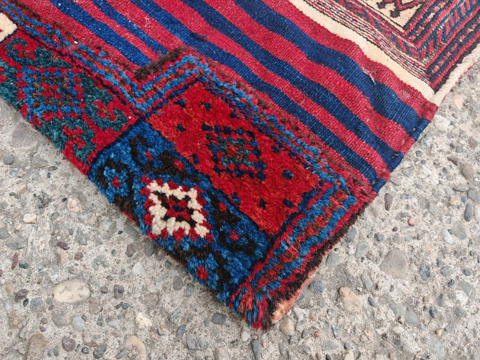 photo for sale Antique Bakhtiari Saddle Bag For Camel In Natural Dyed Wool, West Asia 1920s