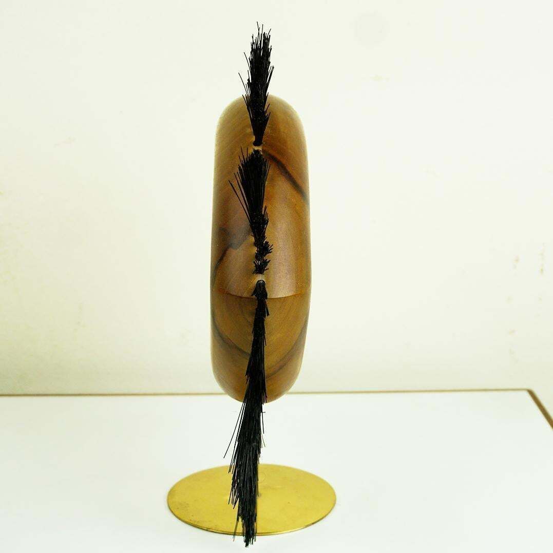 Austrian Midcentury Walnut And Brass Fish Shaped Money Box By Carl Auböck photo vinterior